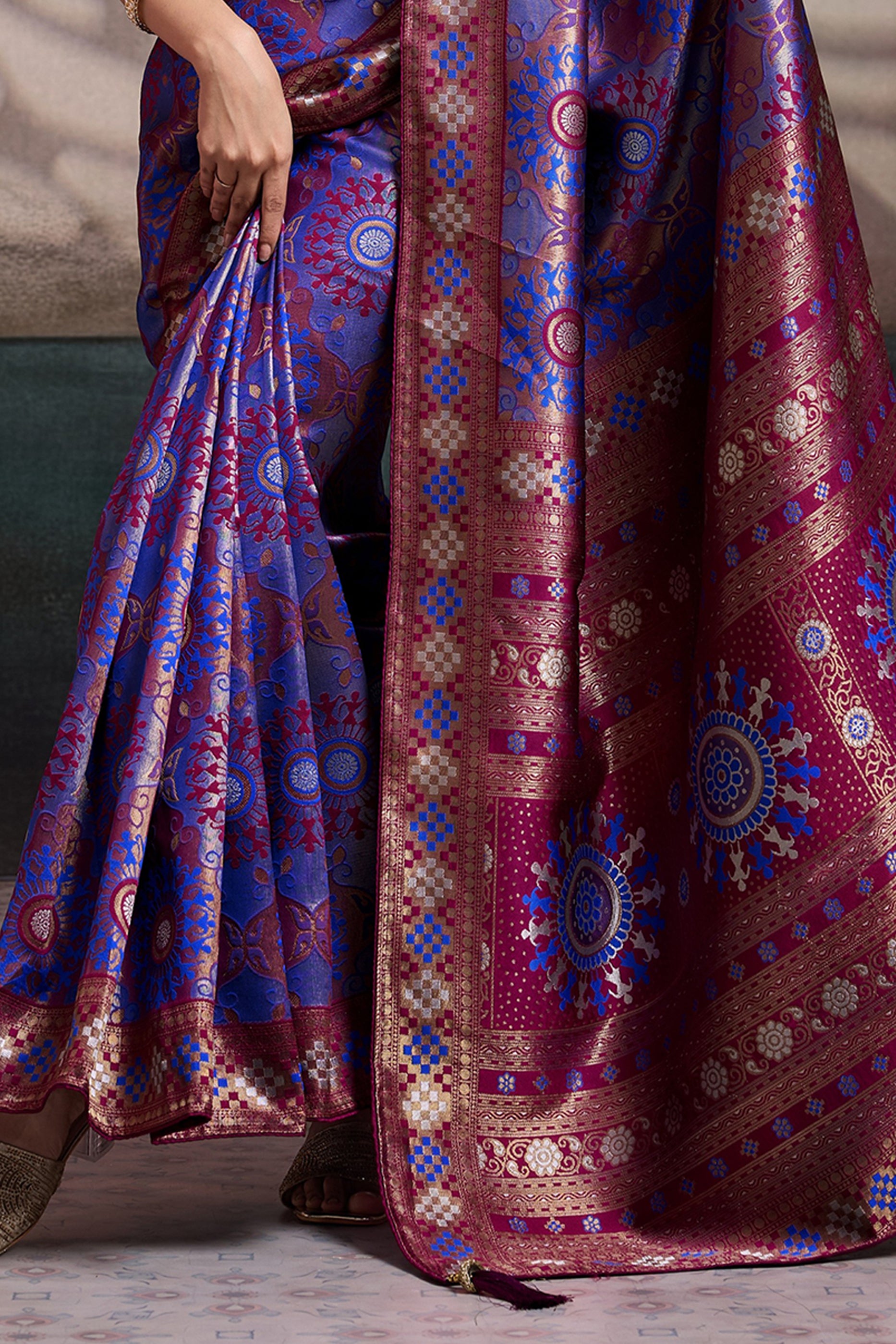 Purple Woven Silk Saree-SAR12552_5_SareeButa.com