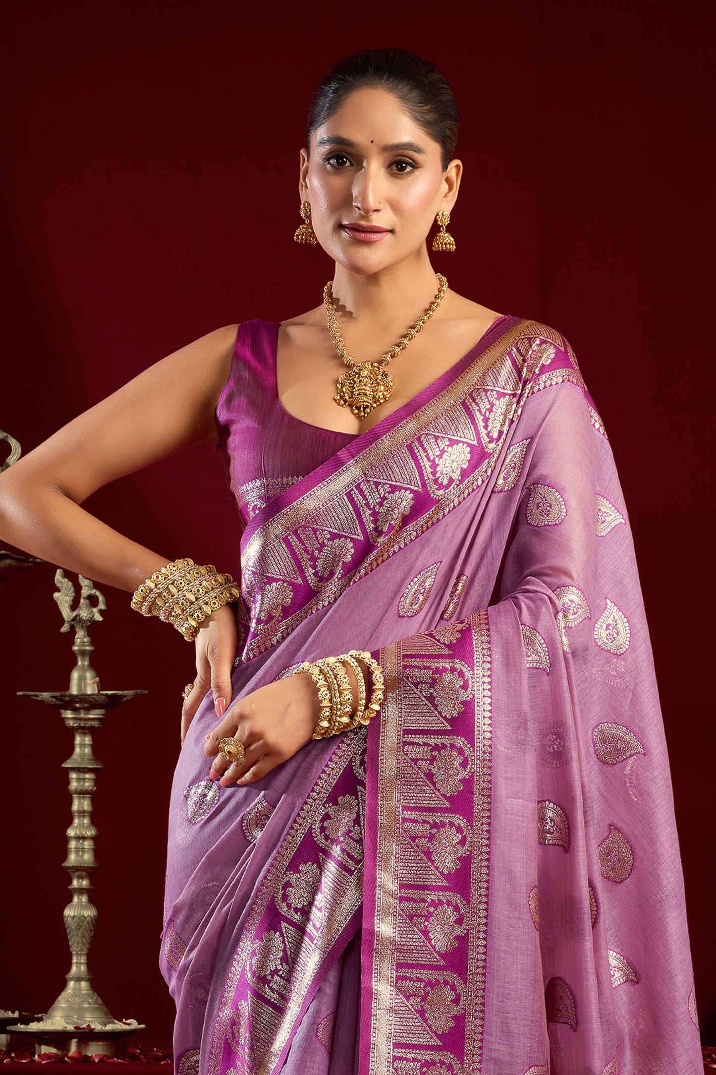Purple Woven Silk Saree-SAR12632_4_SareeButa.com