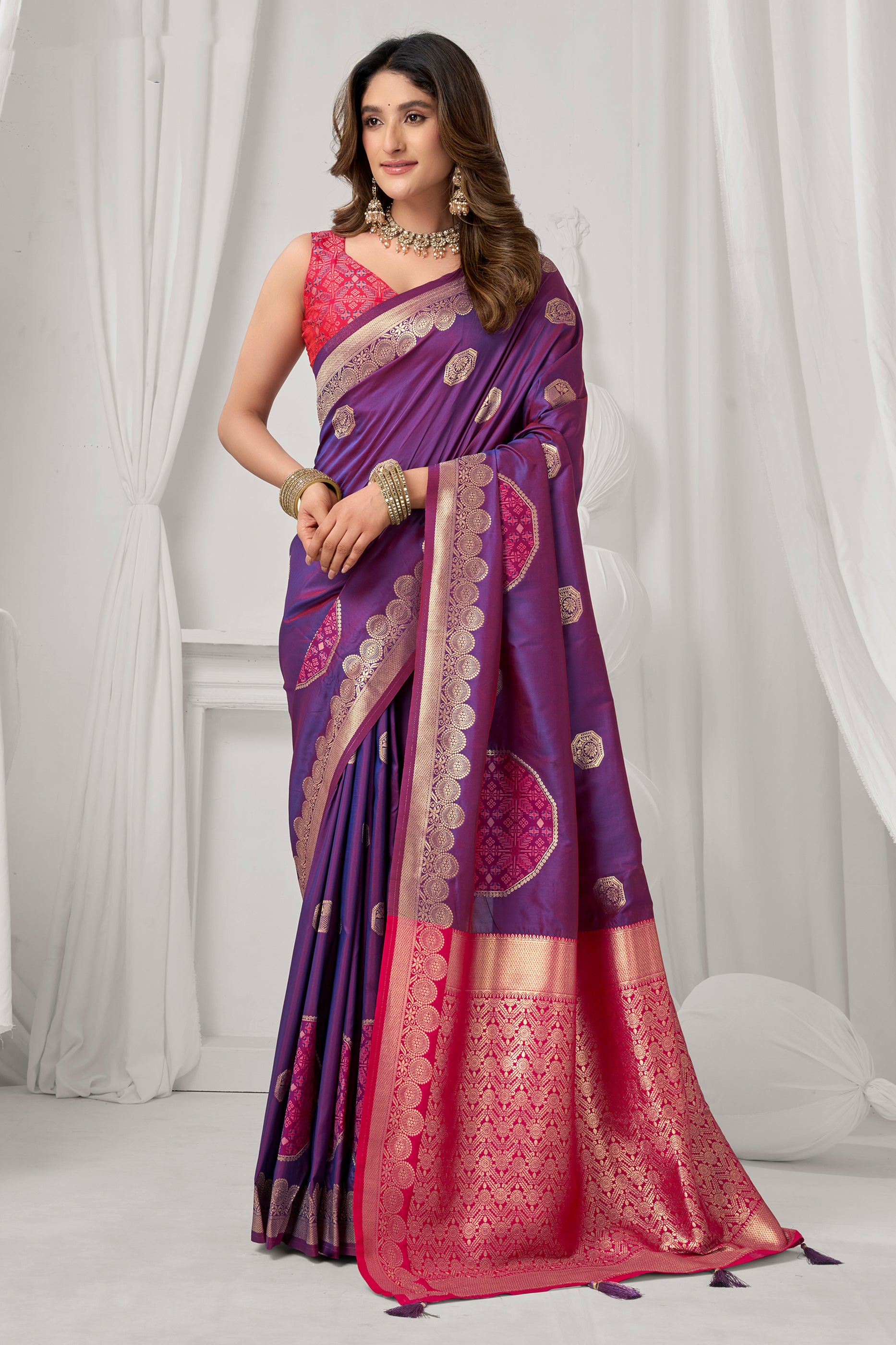 Purple Woven Silk Saree-SAR12679_1_SareeButa.com