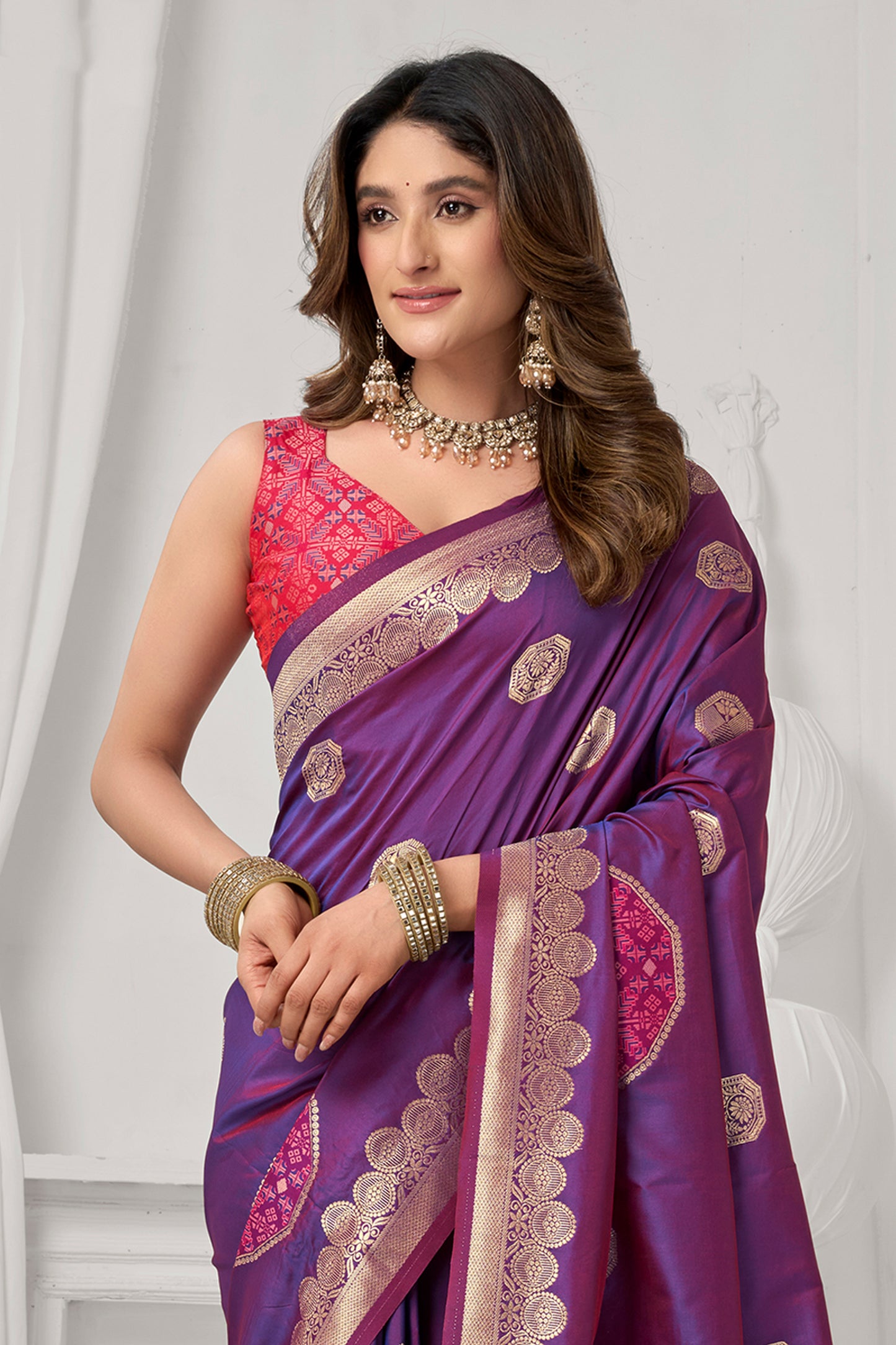 Purple Woven Silk Saree-SAR12679_2_SareeButa.com