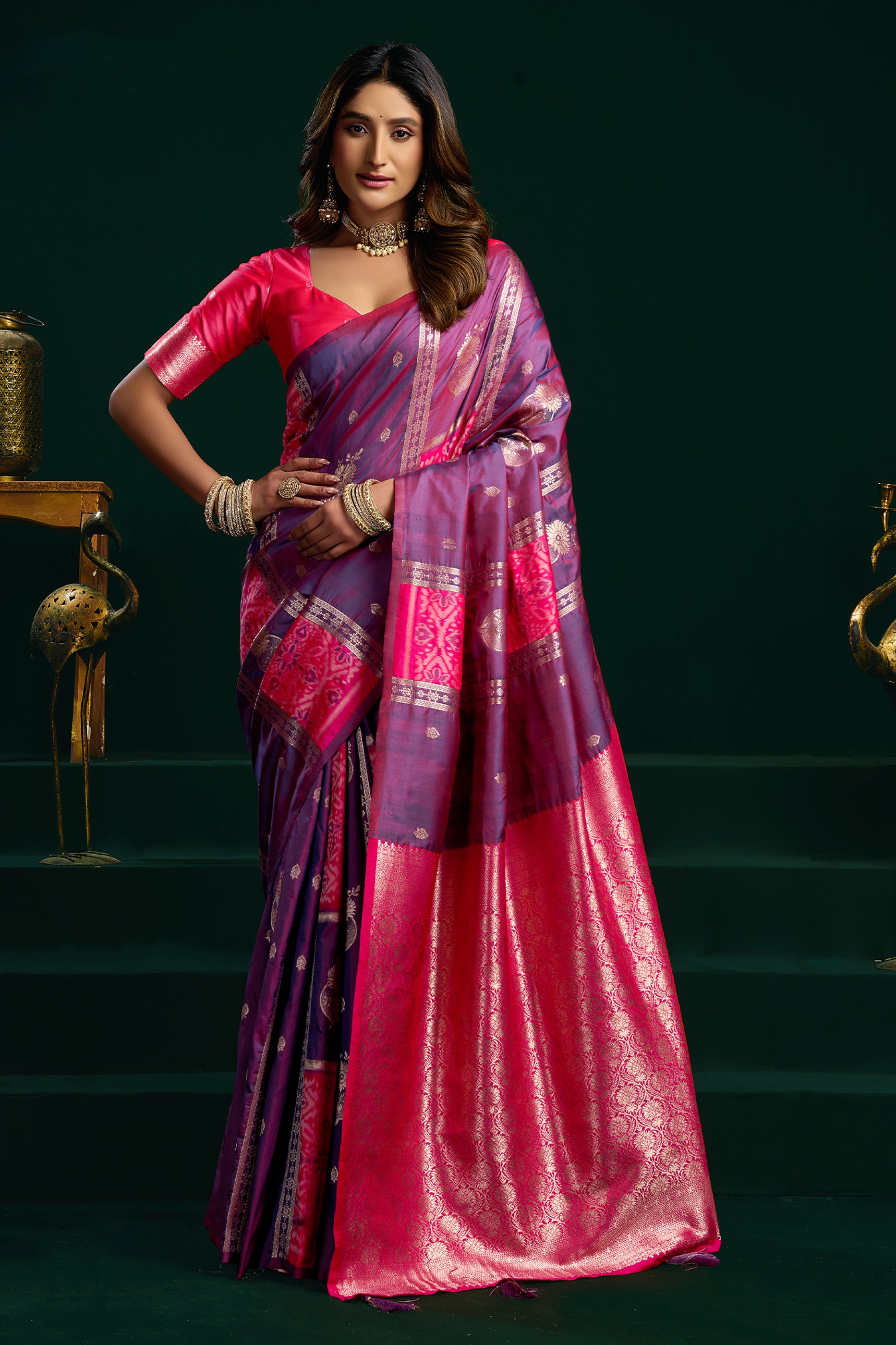 Purple Woven Silk Saree-SAR12707_1_SareeButa.com