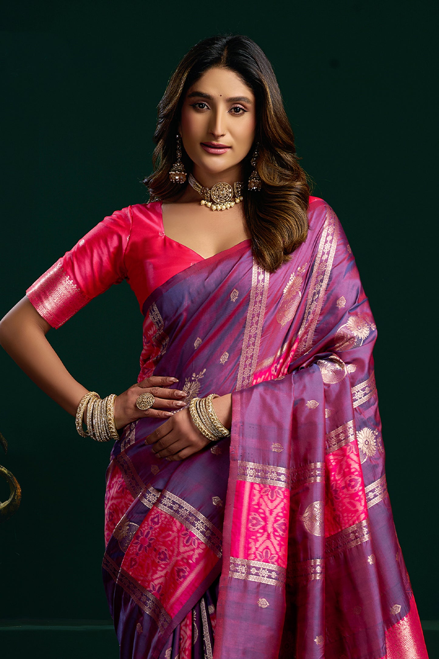 Purple Woven Silk Saree-SAR12707_3_SareeButa.com