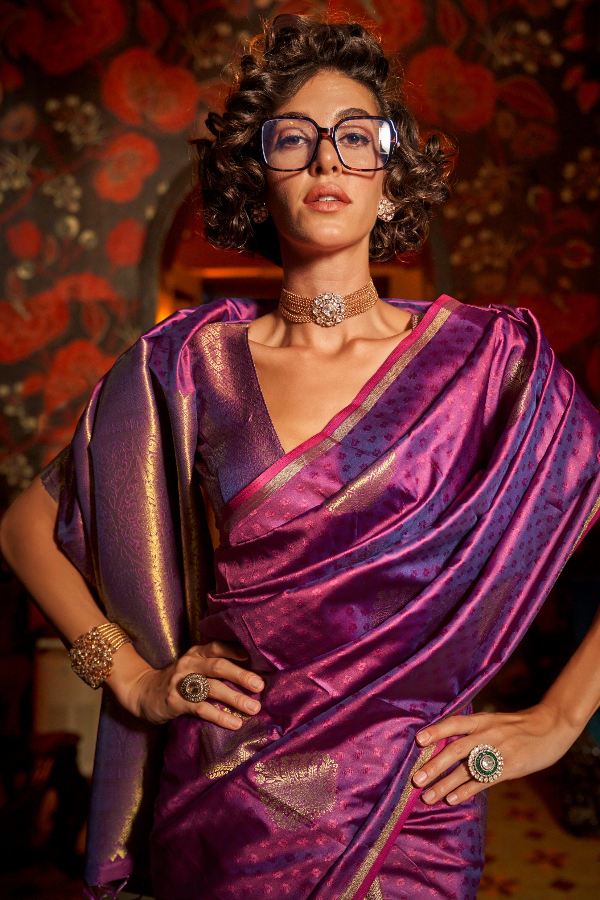 Purple Woven Silk Saree-ZB133031_2_SareeButa.com