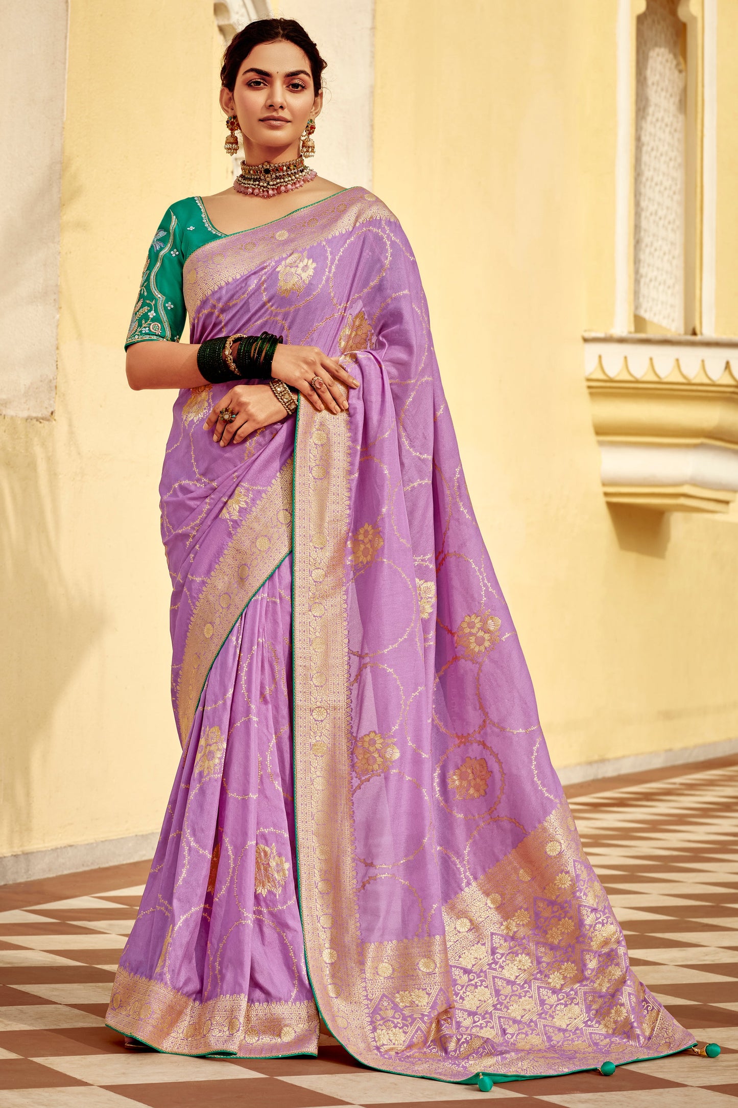 Purple Woven Silk Saree-ZB134128_1_SareeButa.com
