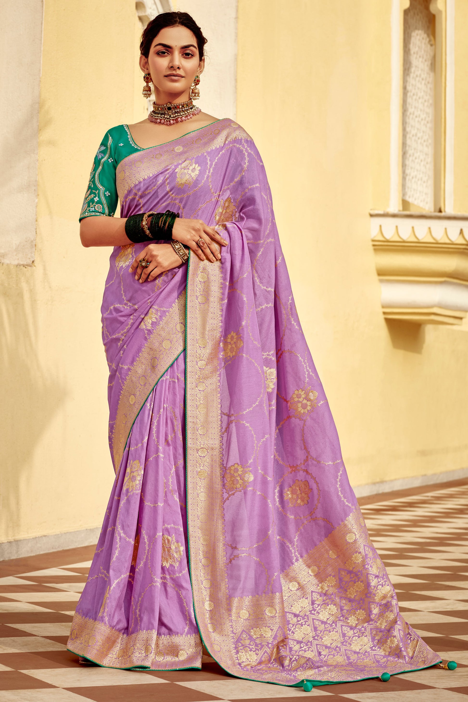 Purple Woven Silk Saree-ZB134128_1_SareeButa.com