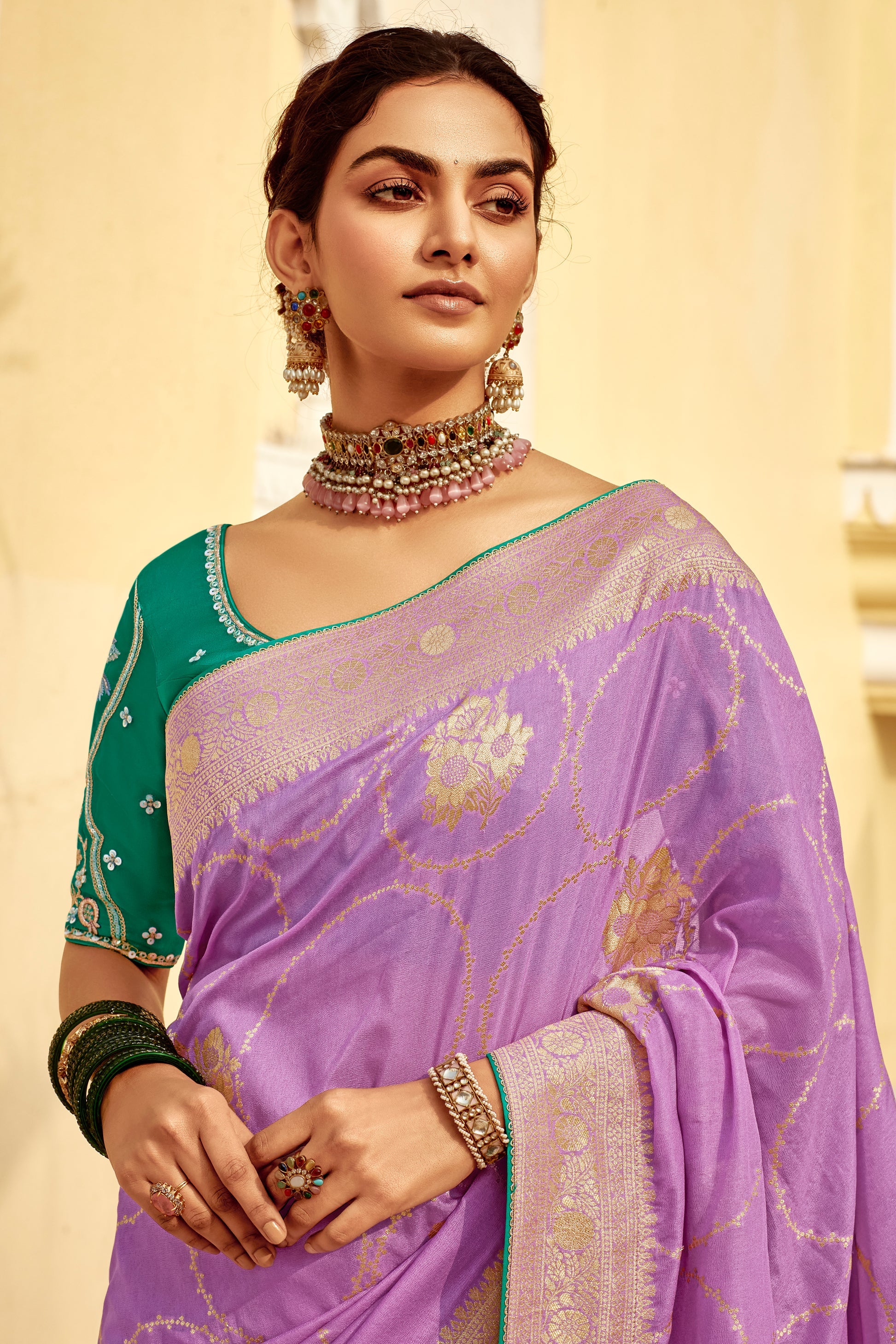 Purple Woven Silk Saree-ZB134128_2_SareeButa.com