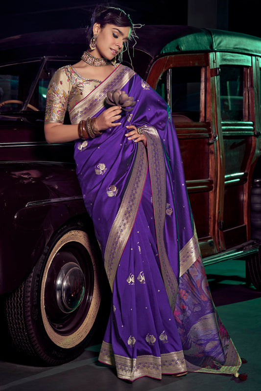 Iris Blue Woven Silk Saree-ZB134658_1_SareeButa.com