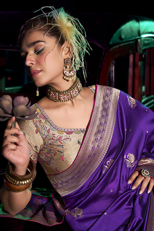 Iris Blue Woven Silk Saree-ZB134658_2_SareeButa.com