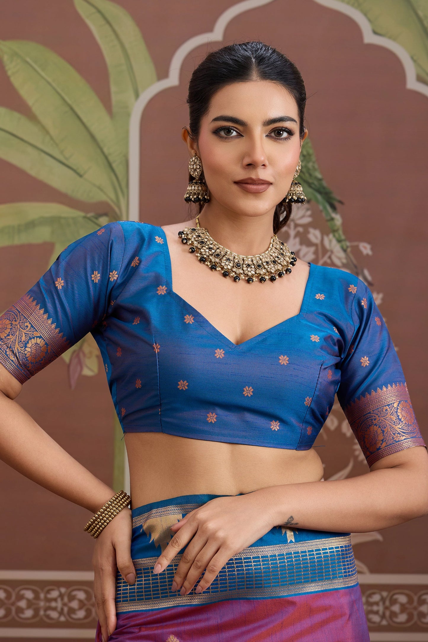 Purple Woven Tussar Silk Saree-SAR11207_3_SareeButa.com