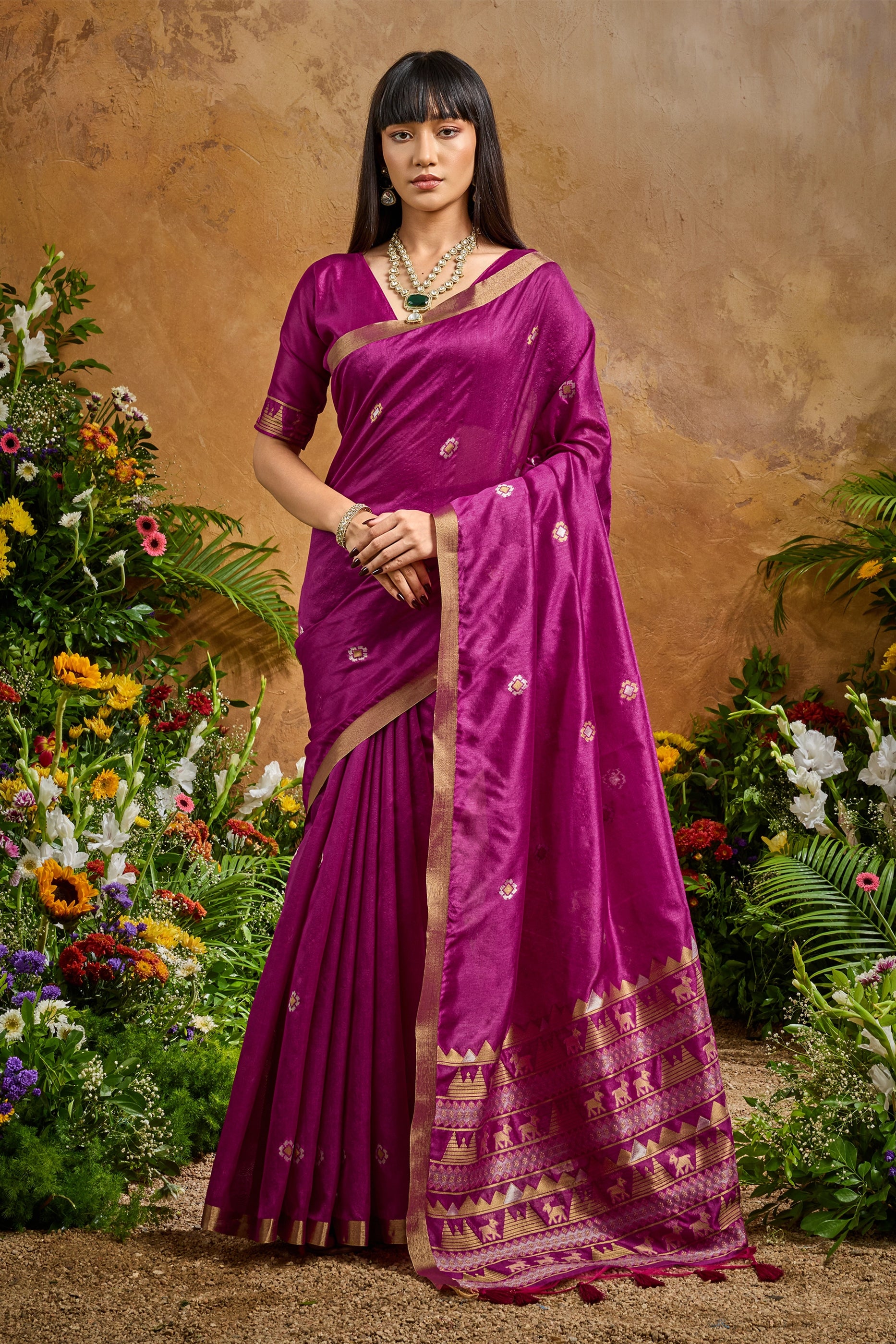 Purple Woven Tussar Silk Saree-SAR11912_1_SareeButa.com