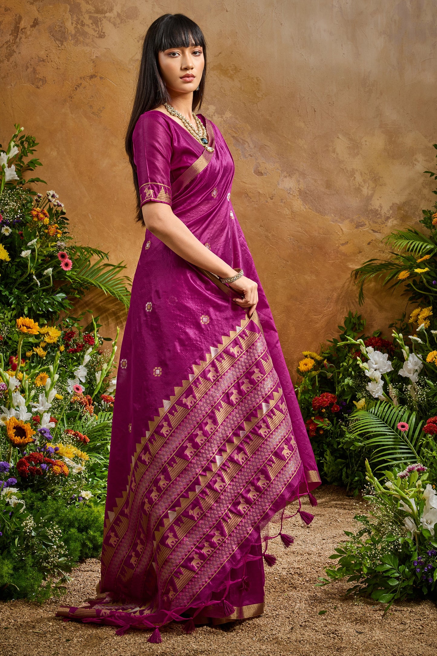 Purple Woven Tussar Silk Saree-SAR11912_3_SareeButa.com