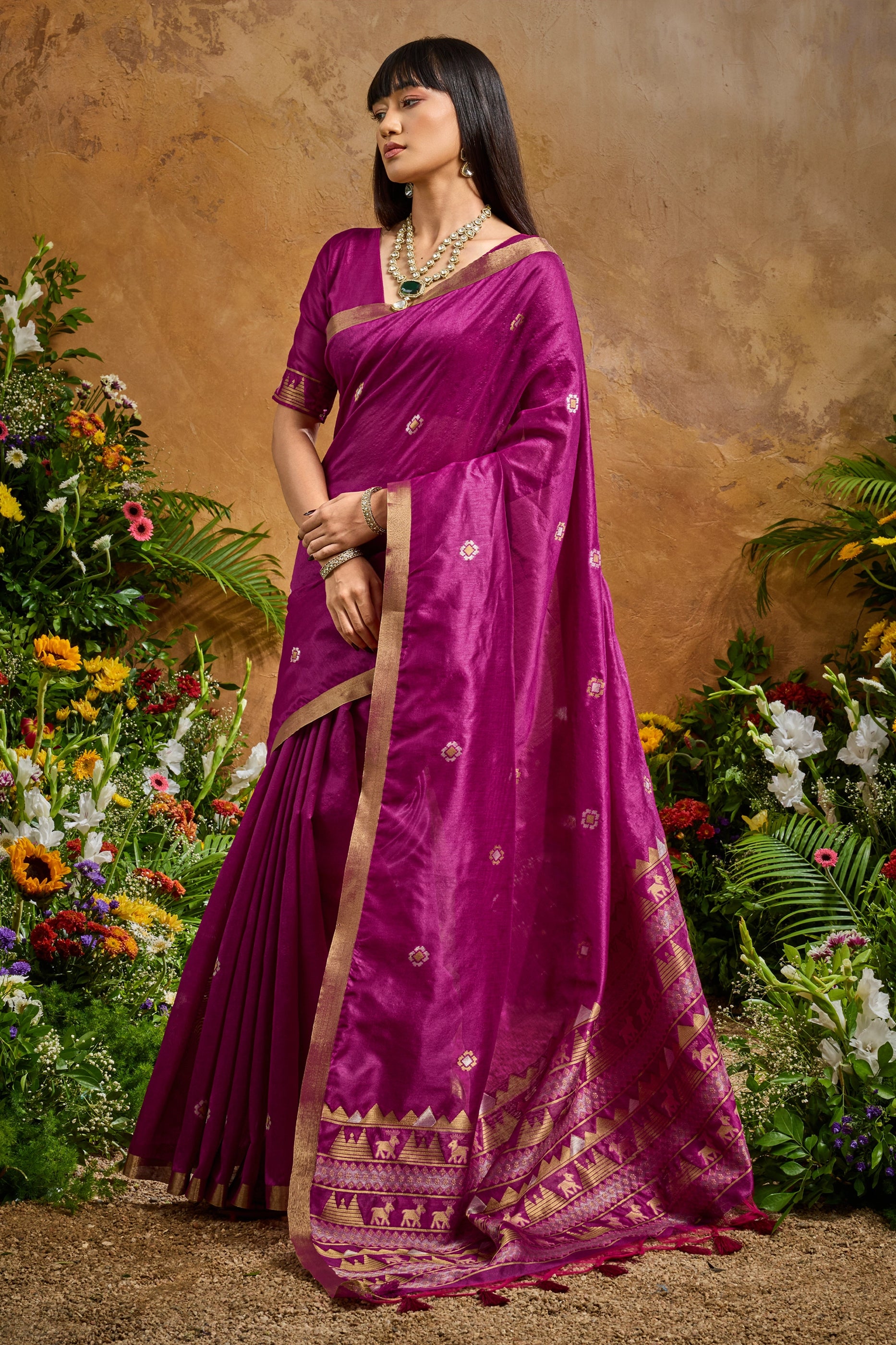 Purple Woven Tussar Silk Saree-SAR11912_4_SareeButa.com