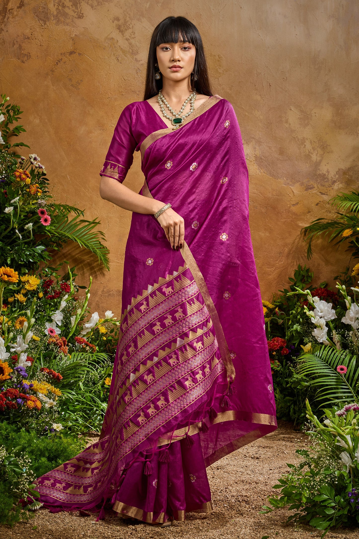 Purple Woven Tussar Silk Saree-SAR11912_5_SareeButa.com