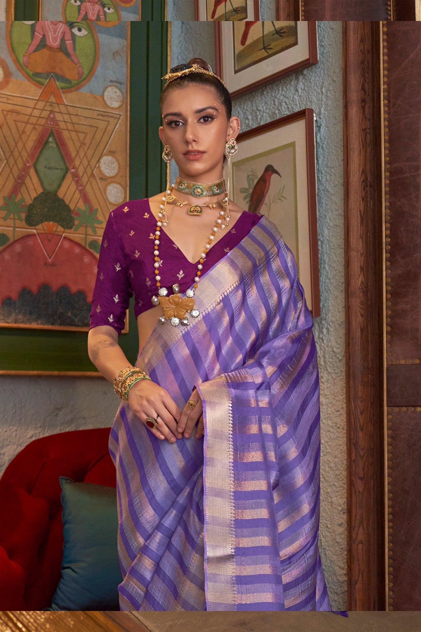 Purple Woven Viscose Saree-SAR11473_3_SareeButa.com