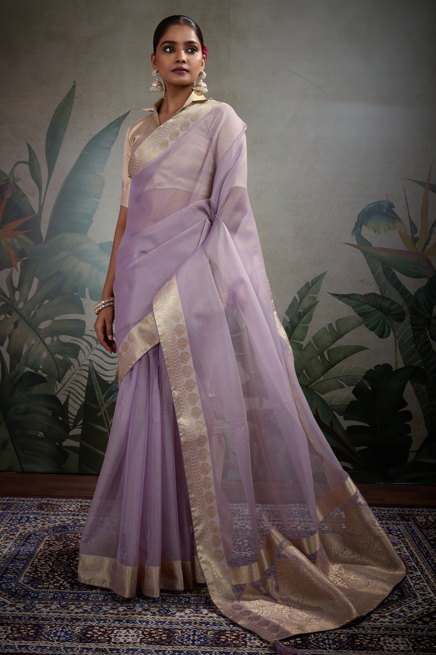 Purple Woven Zari Tissue Saree-SAR11812_1_SareeButa.com