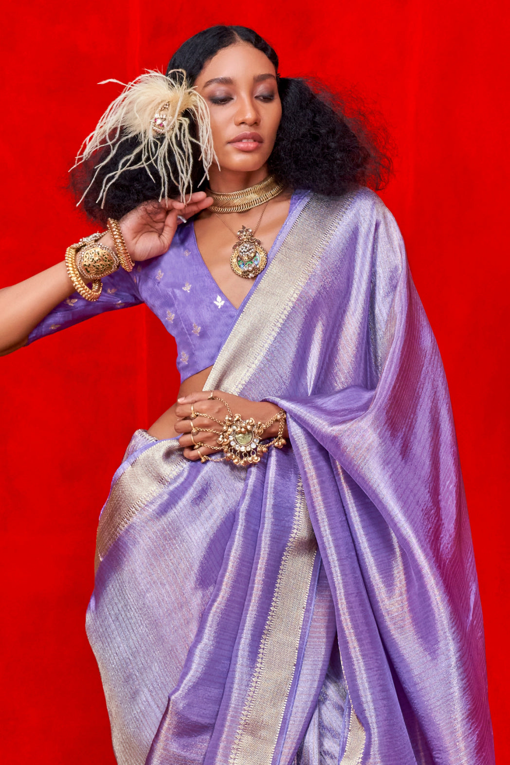 Purple Zari Work Viscose Tissue Saree-ZB133874_3_SareeButa.com