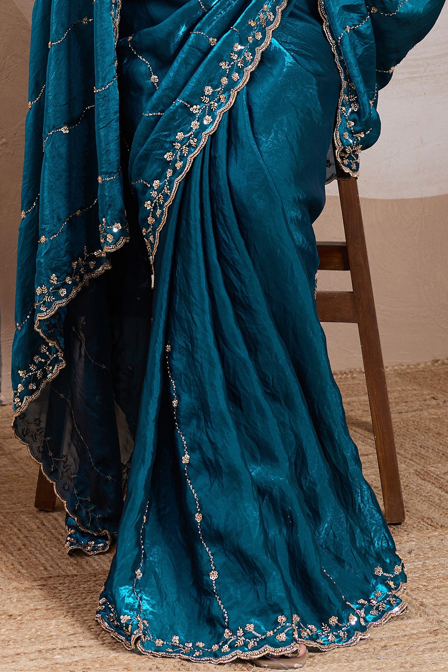 Rama Blue Embroidered Satin Saree-SAR11787_5_SareeButa.com