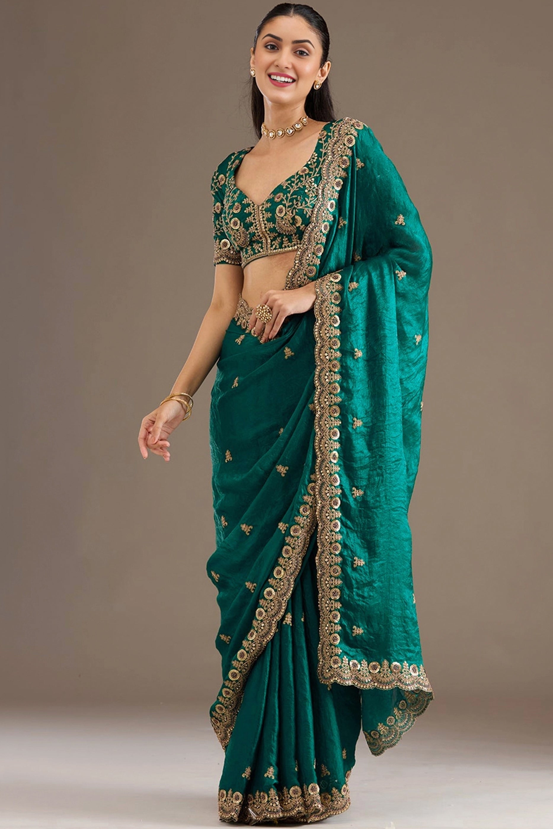 Rama Green Embroidered Tissue Saree-SAR12582_3_SareeButa.com