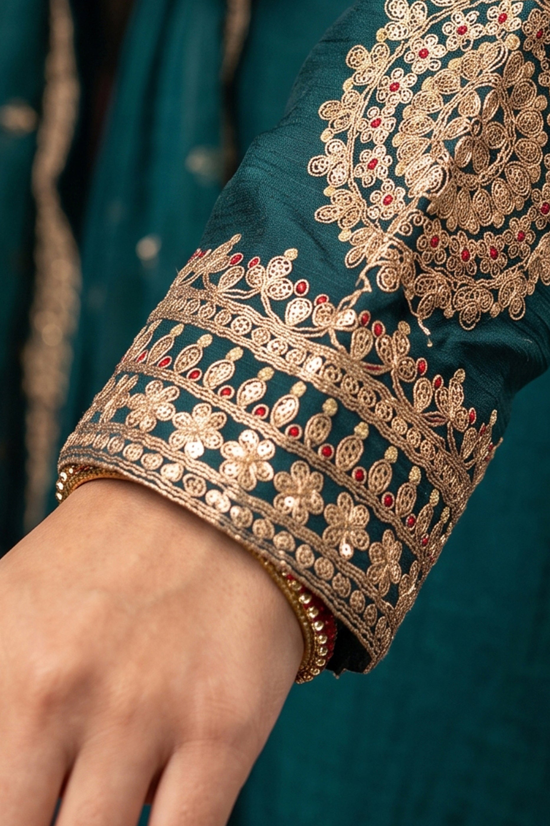 Rama Green Readymade Embroidered Chinon Suit-SAR12993_4_SareeButa.com