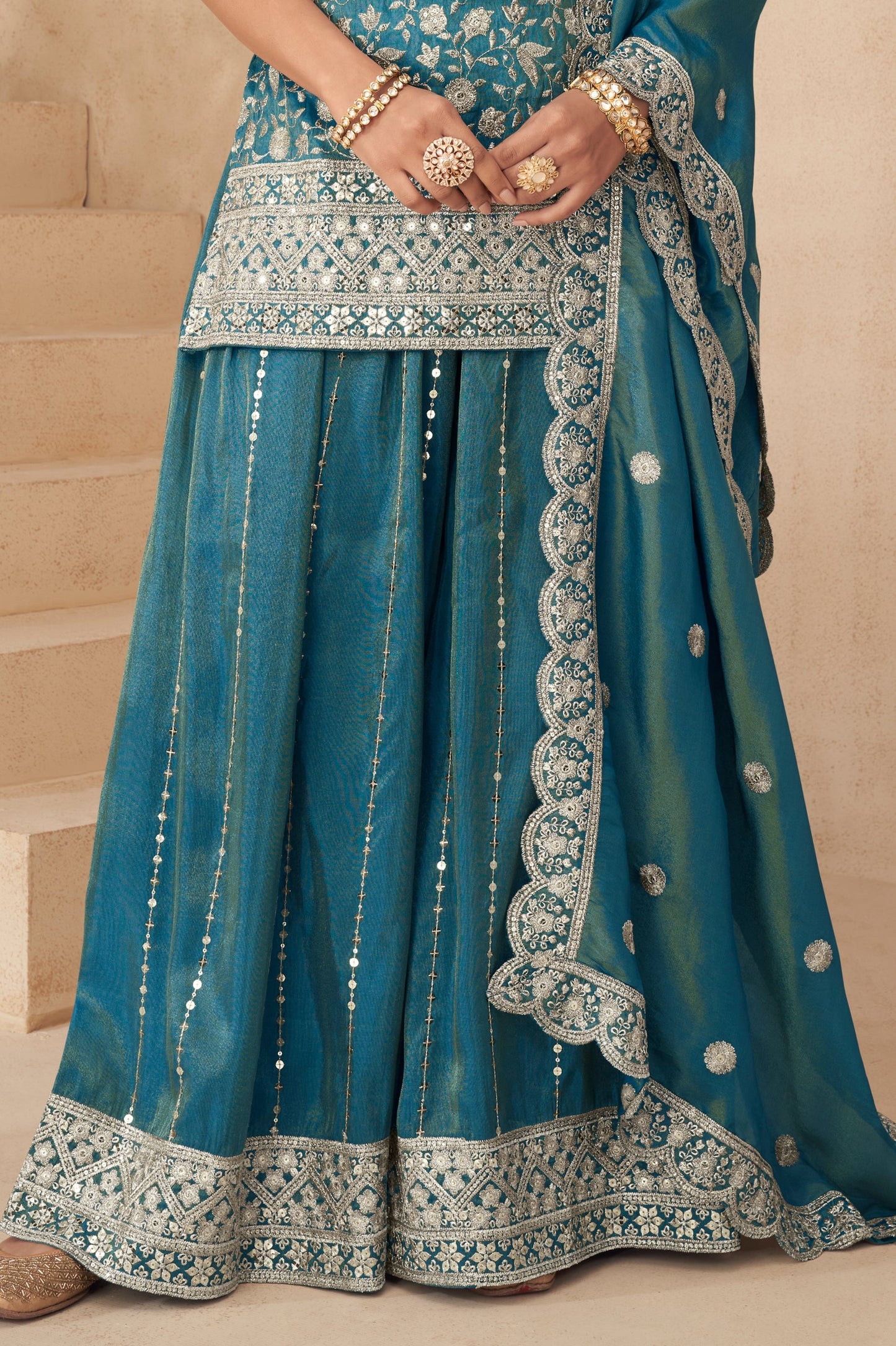 Rama Green Readymade Simar Silk Pallazo Suit-SAR10781_4_SareeButa.com