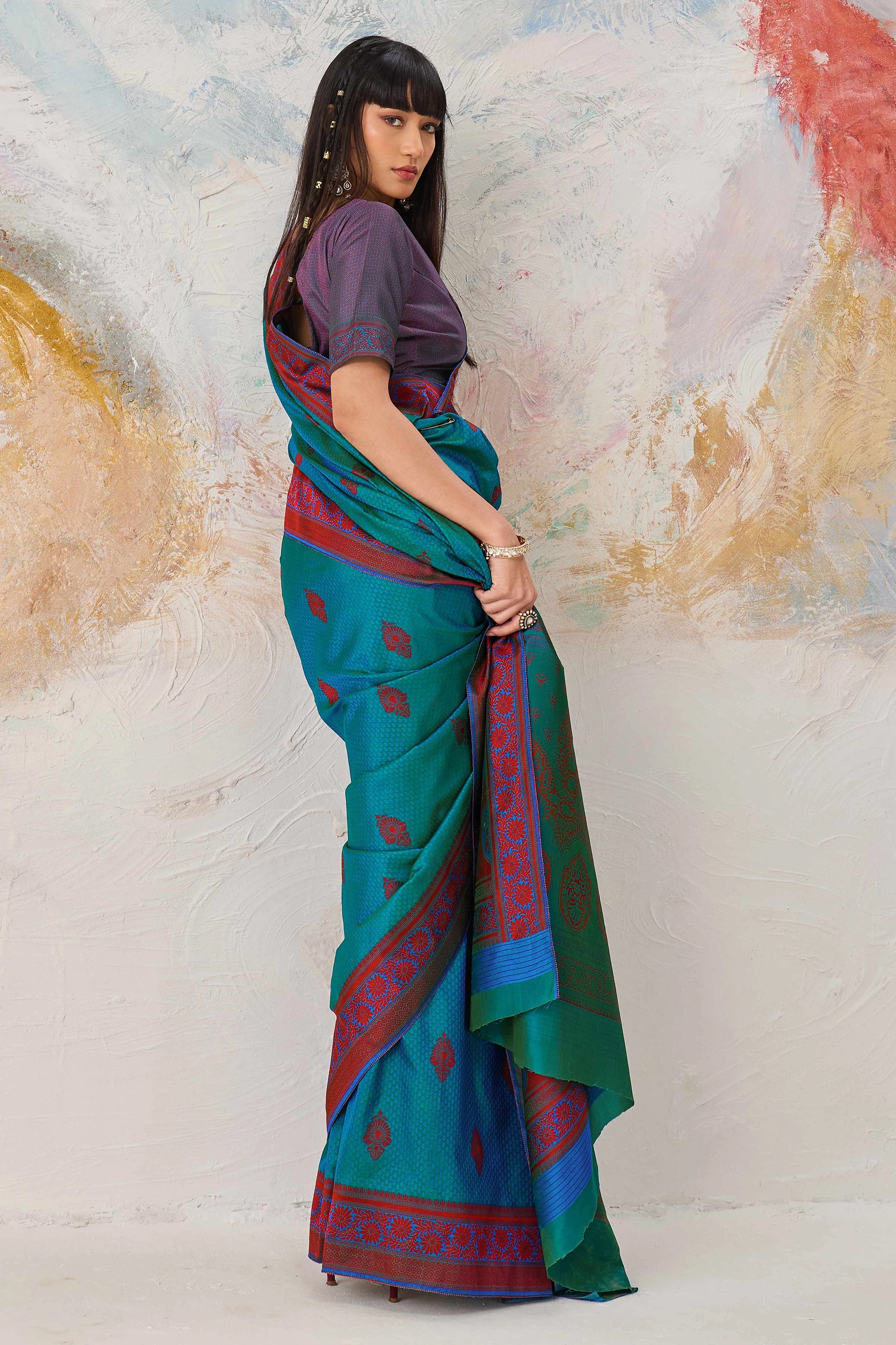 Rama Green Woven Silk Saree-SAR12315_5_SareeButa.com