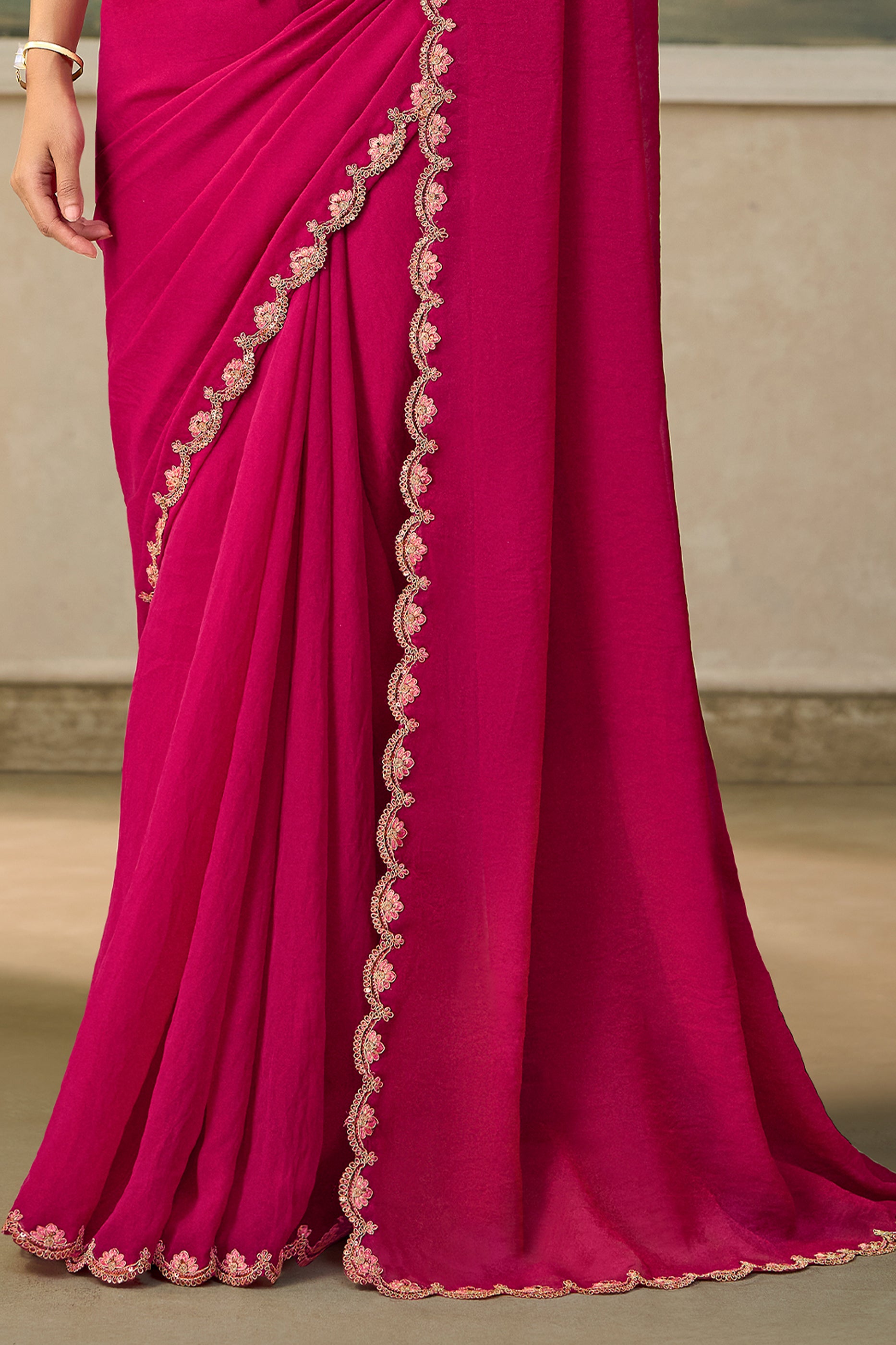 Rani Pink Embroidered Georgette Saree-SAR13169_6_SareeButa.com