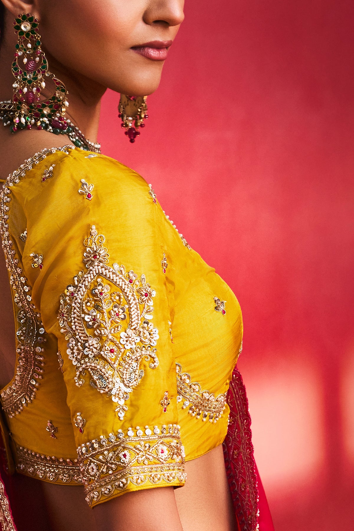 Rani Pink Embroidered Silk Heavy Border Sequins Saree-SAR13303_2_SareeButa.com