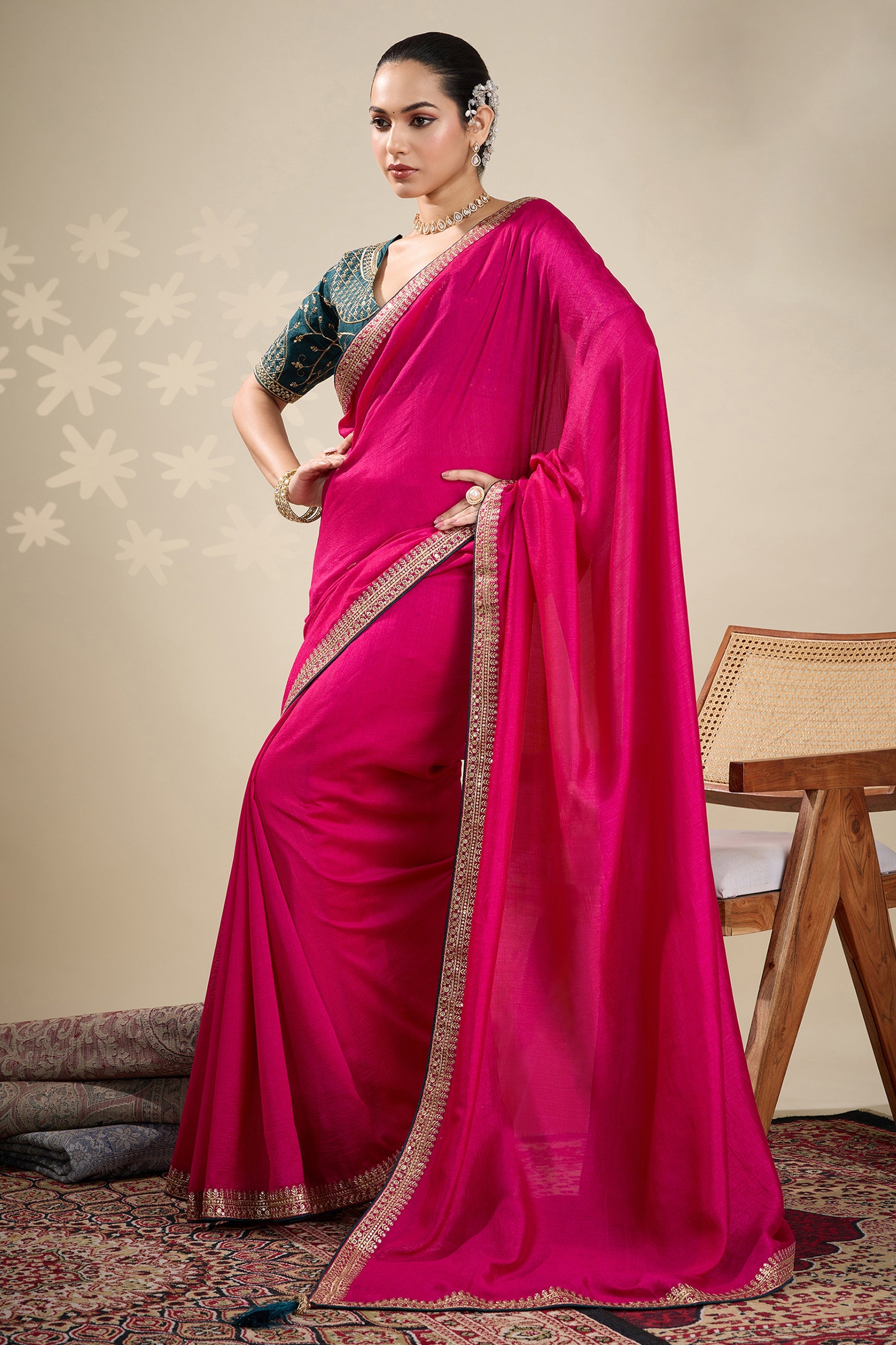 Rani Pink Embroidered Silk Saree-SAR10632_1_SareeButa.com