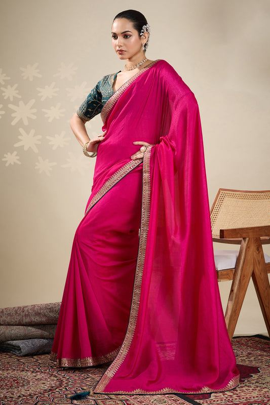 Rani Pink Embroidered Silk Saree-SAR10632_1_SareeButa.com
