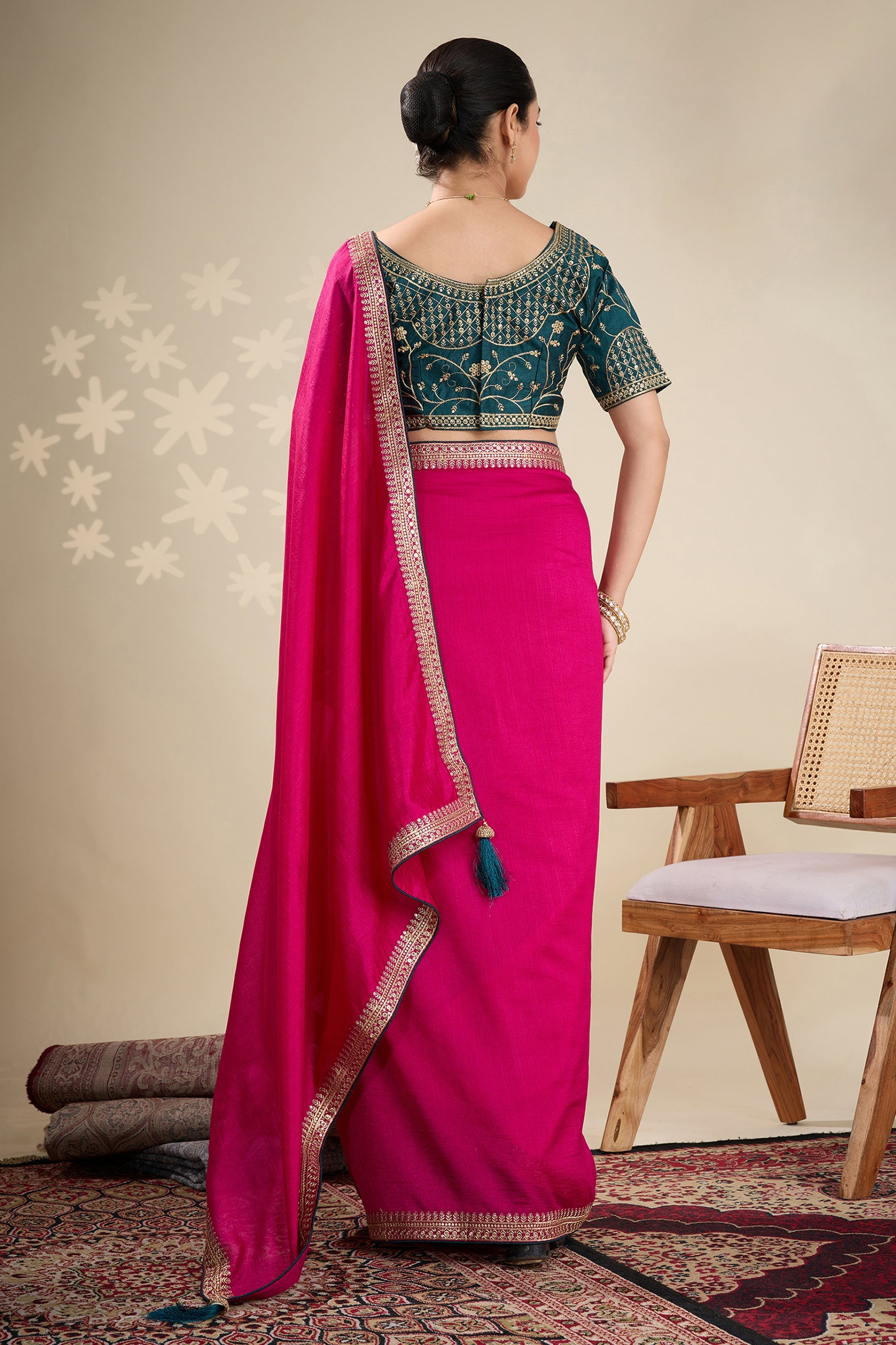 Rani Pink Embroidered Silk Saree-SAR10632_4_SareeButa.com