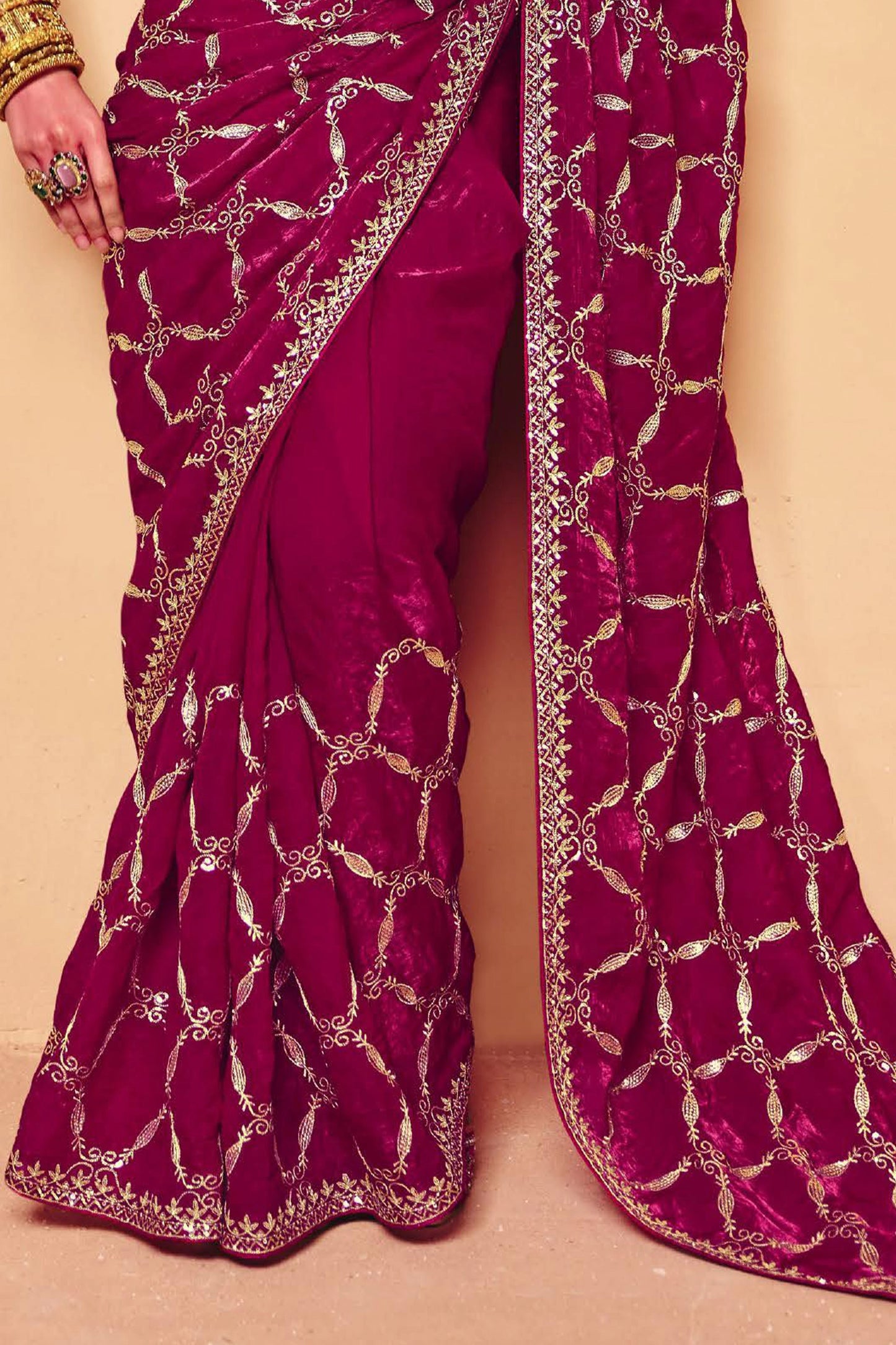 Rani Pink Embroidered Silk Saree-SAR12267_5_SareeButa.com