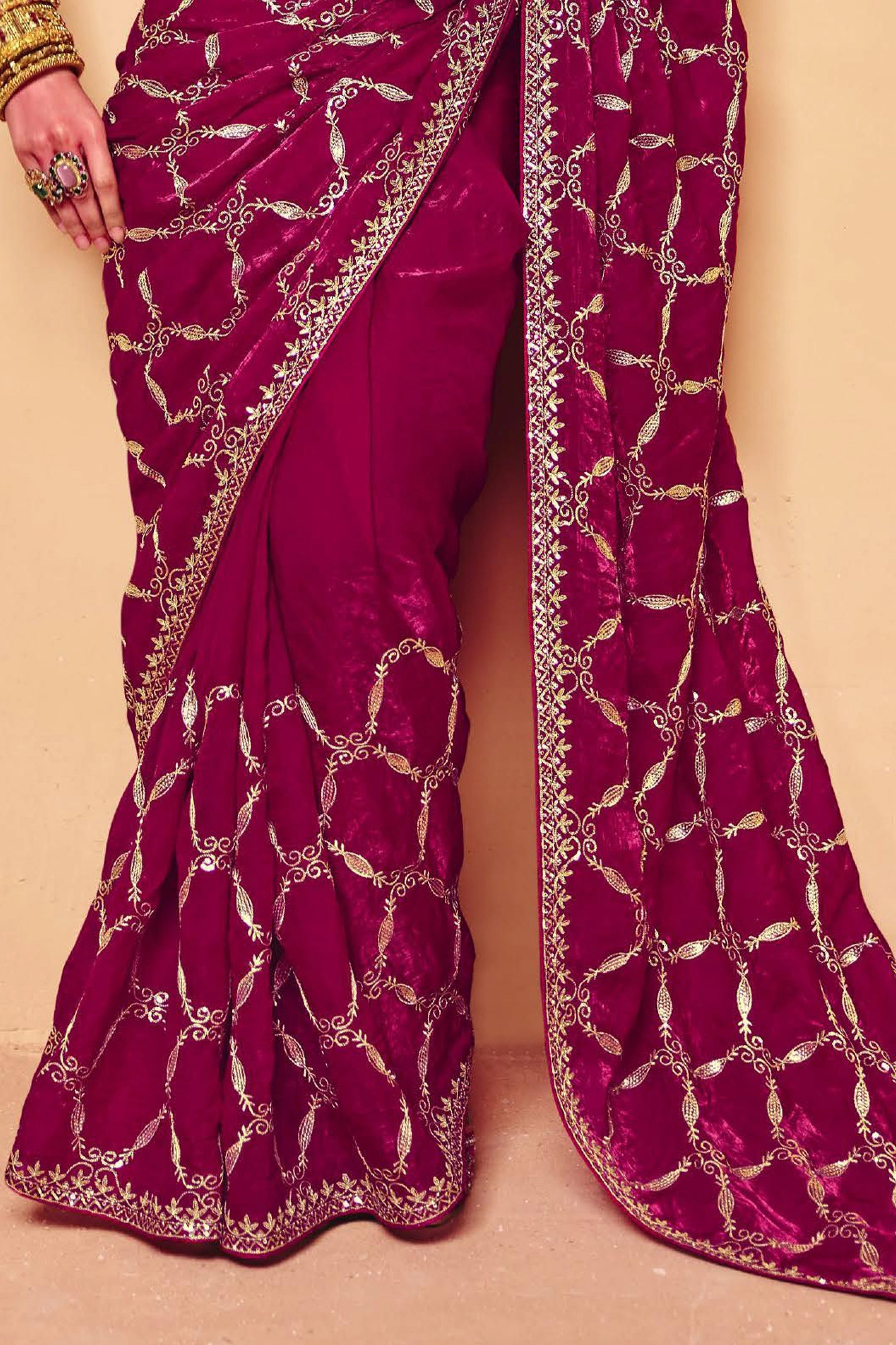 Rani Pink Embroidered Silk Saree-SAR12267_5_SareeButa.com