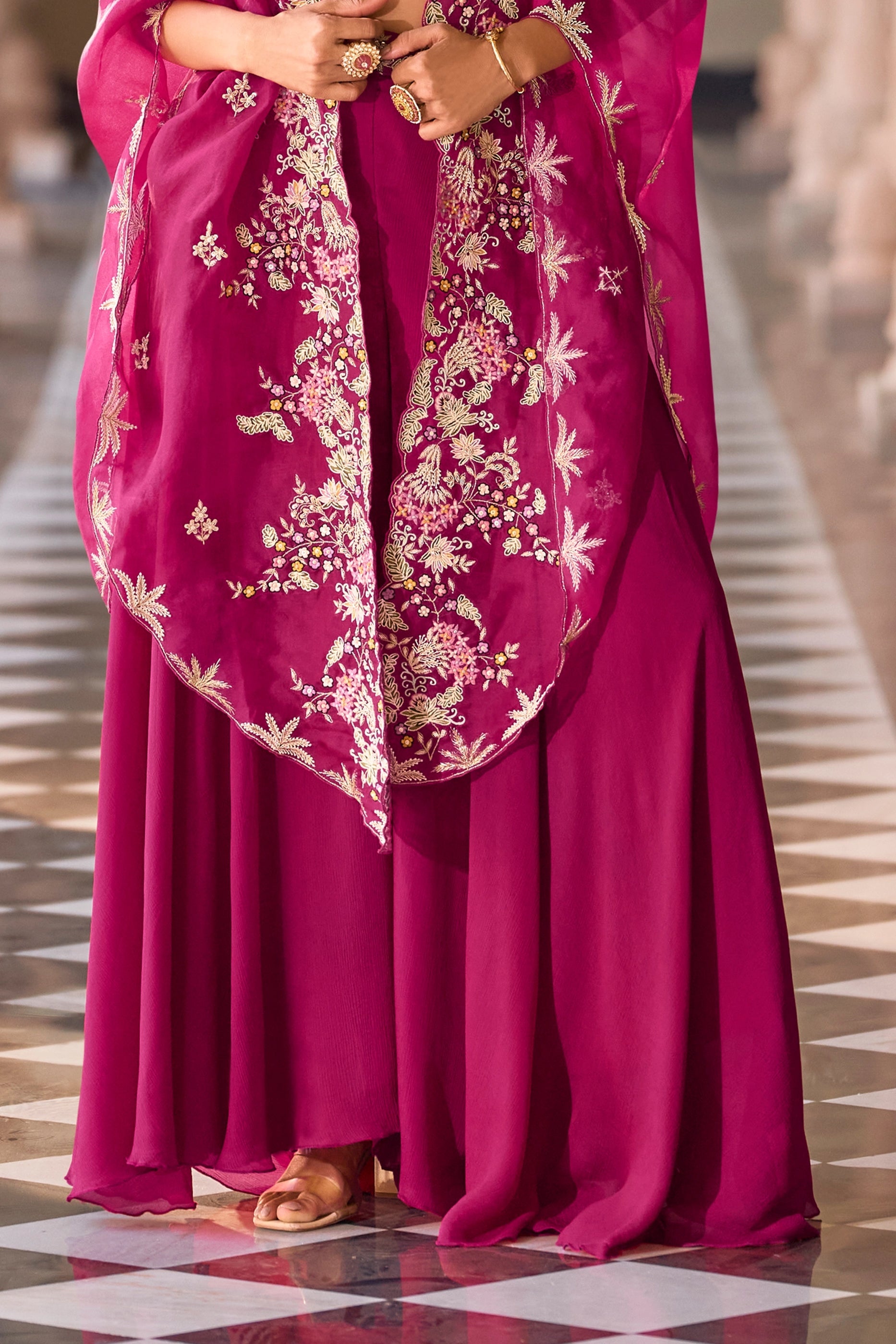 Rani Pink Readymade Chinon Palazzo Set-SAR10947_5_SareeButa.com