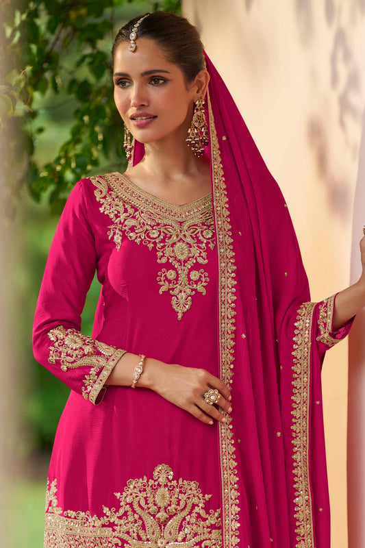 Rani Pink Readymade Chinon Palazzo Suit-SAR11683_2_SareeButa.com