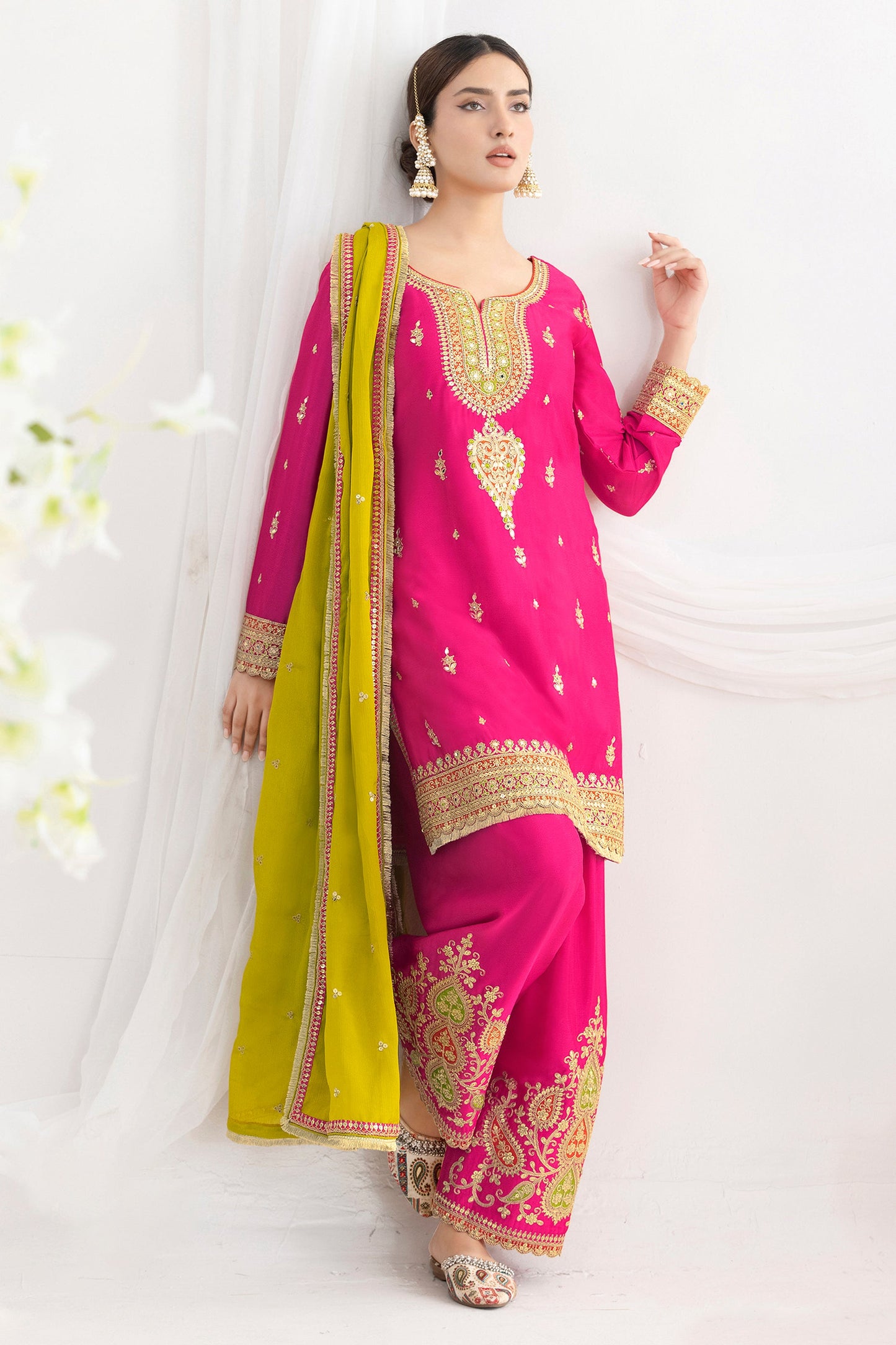 Rani Pink Readymade Embroidered Chinon Suit-SAR10784_3_SareeButa.com