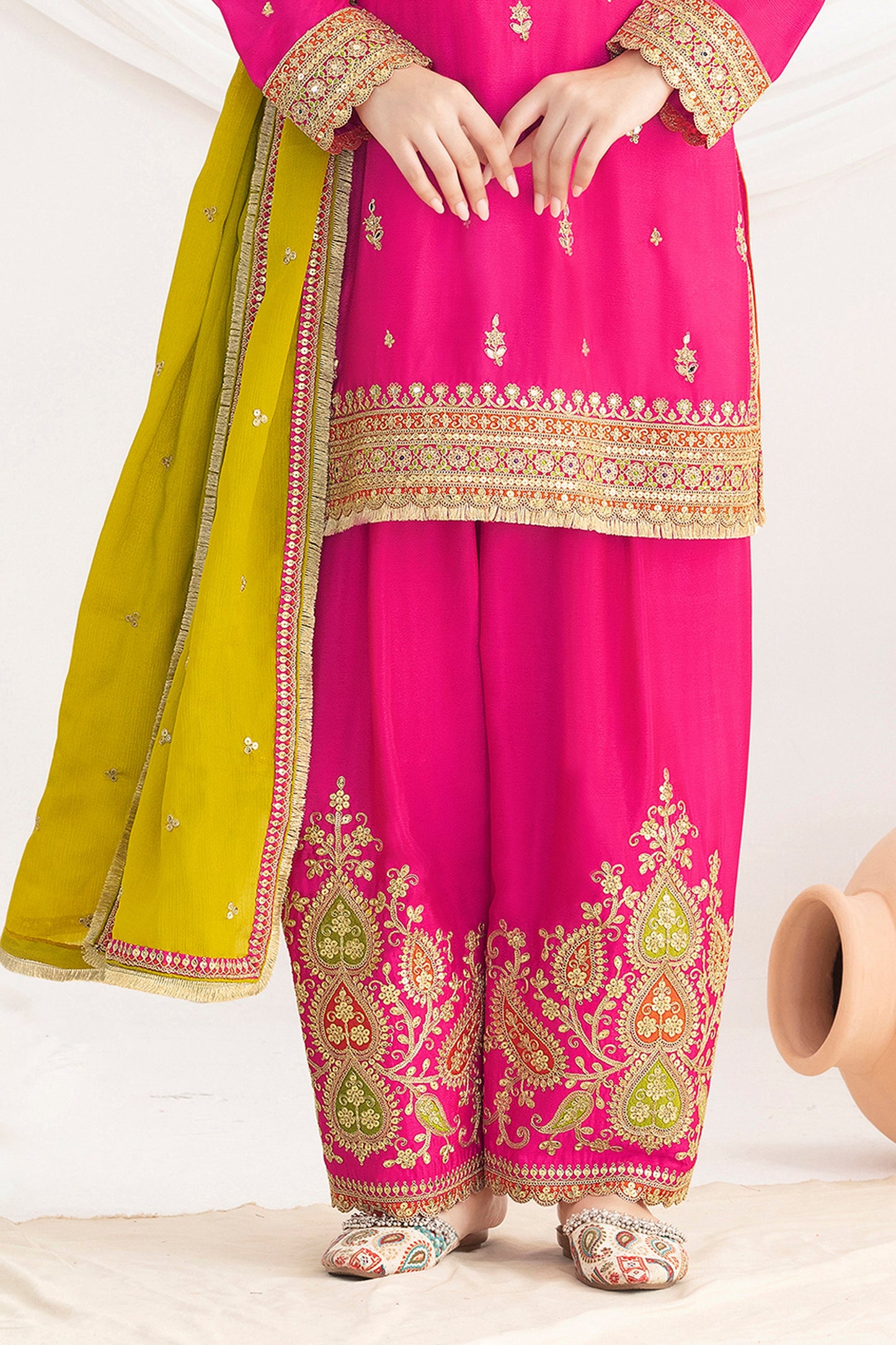 Rani Pink Readymade Embroidered Chinon Suit-SAR10784_5_SareeButa.com