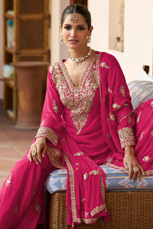 Rani Pink Readymade Embroidered Chinon Suit-SAR10917_2_SareeButa.com