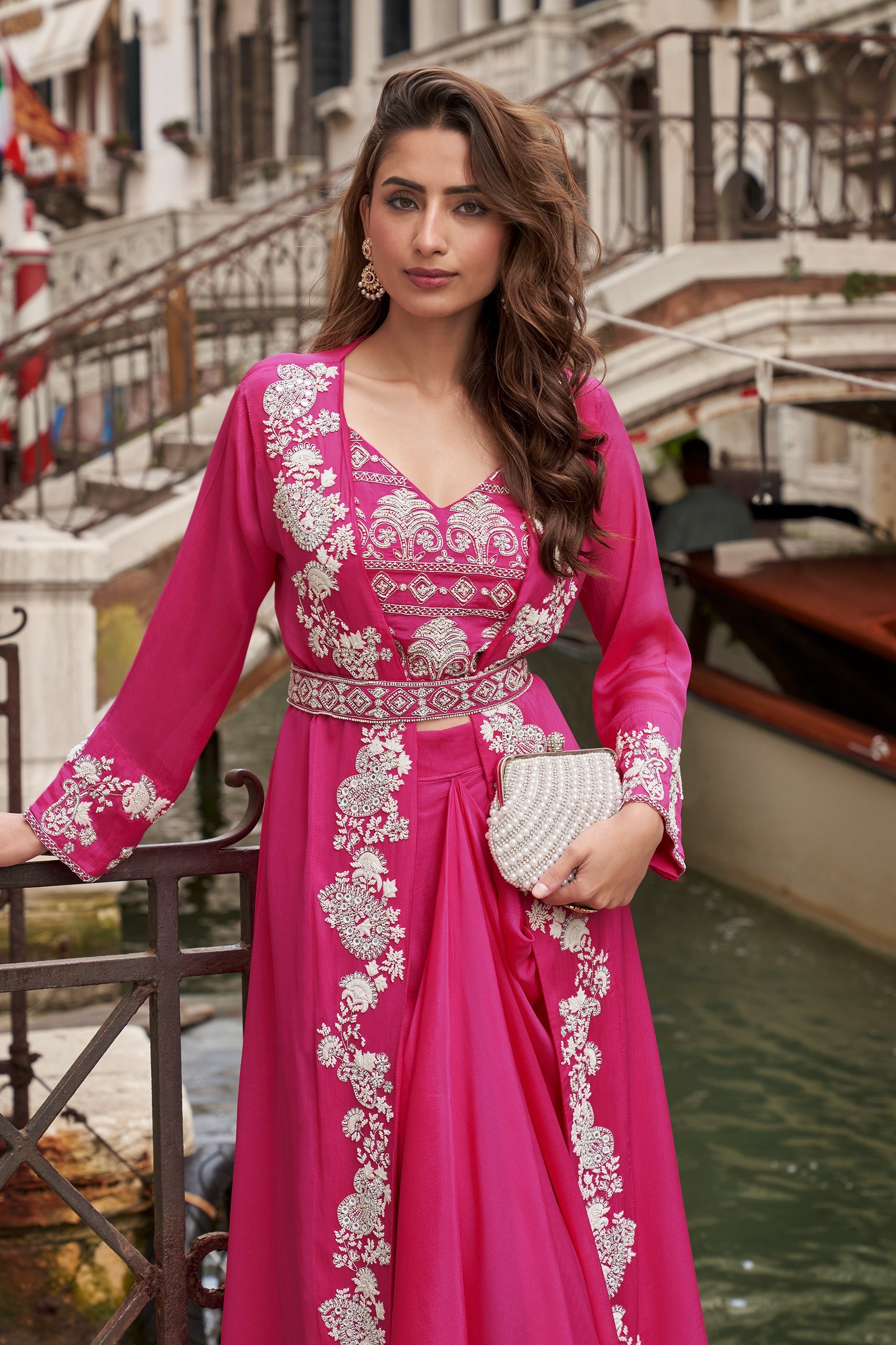 Rani Pink Readymade Embroidered Skirt Set-SAR10664_3_SareeButa.com