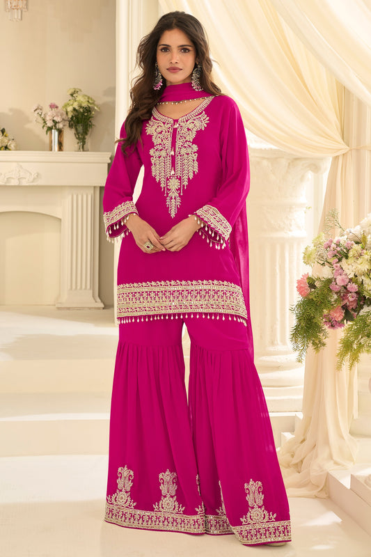 Rani Pink Readymade Georgette Sharara Suit-SAR12131_1_SareeButa.com