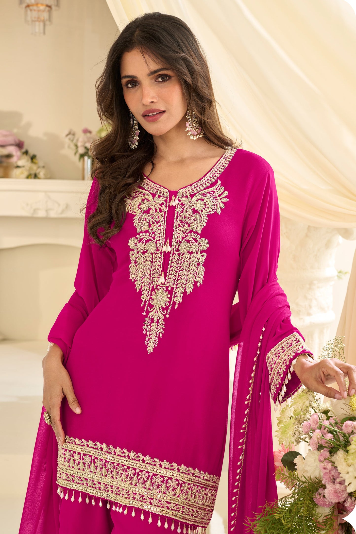 Rani Pink Readymade Georgette Sharara Suit-SAR12131_2_SareeButa.com