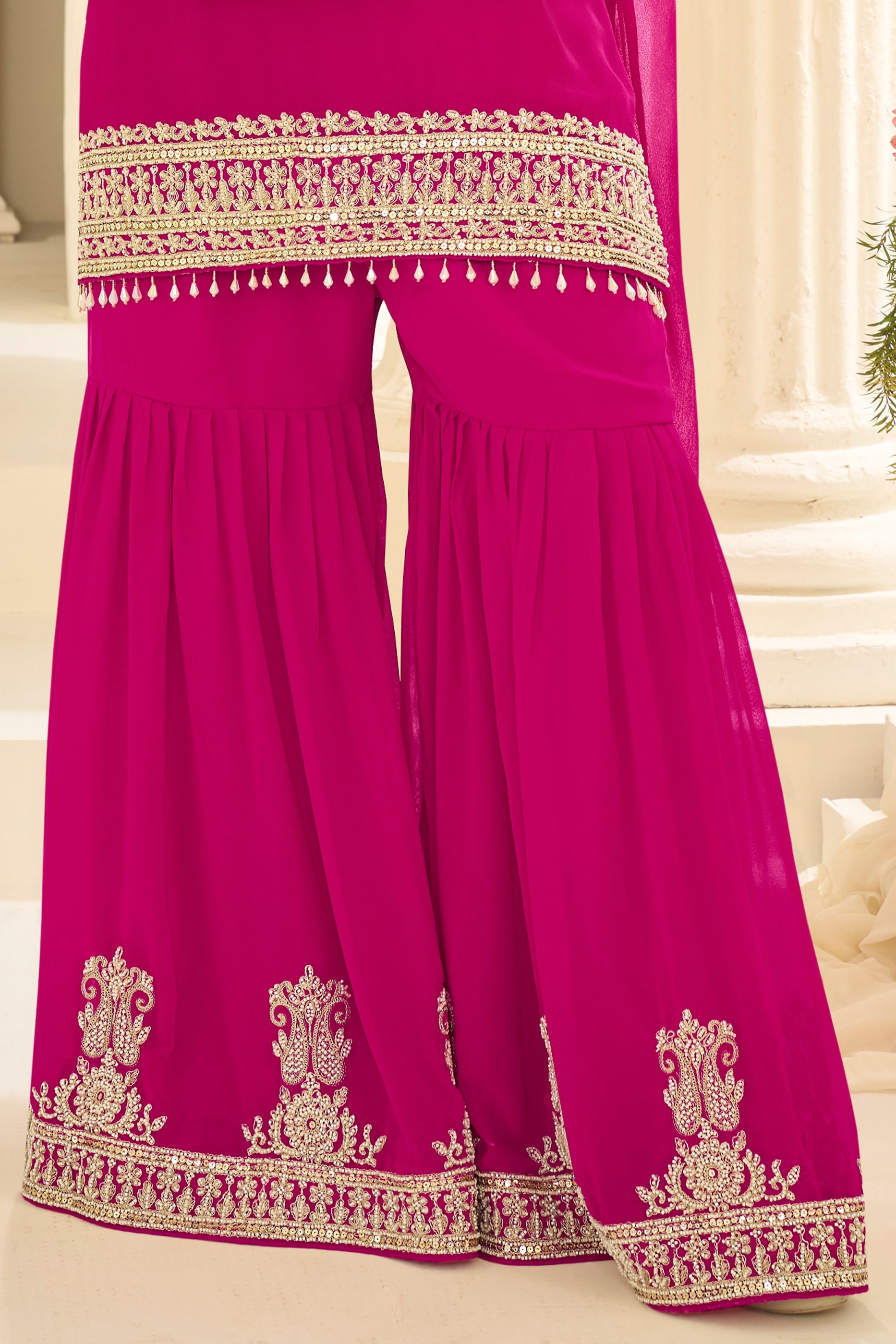 Rani Pink Readymade Georgette Sharara Suit-SAR12131_5_SareeButa.com