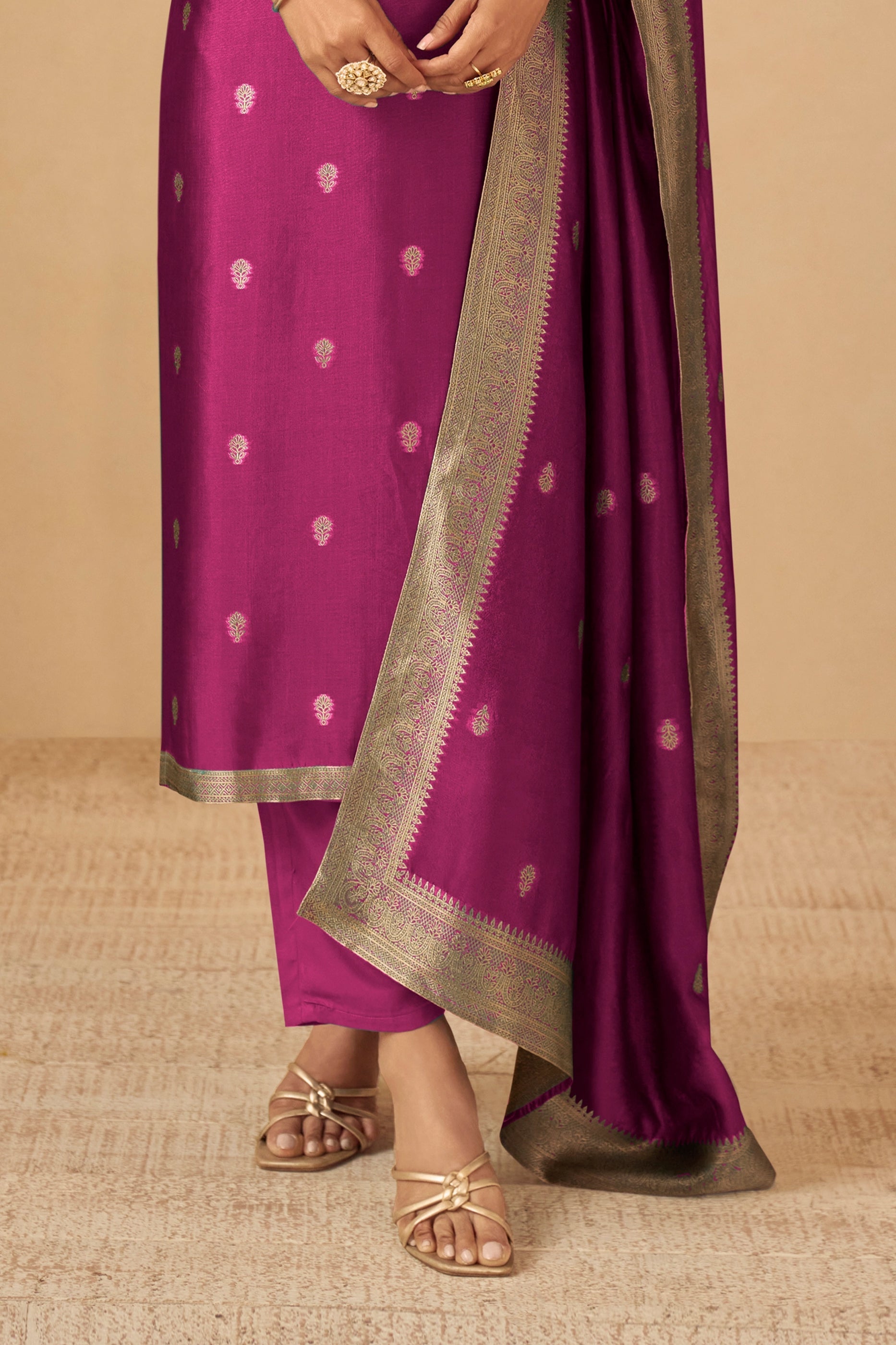 Rani Pink Readymade Viscose Silk Suit-SAR11075_4_SareeButa.com