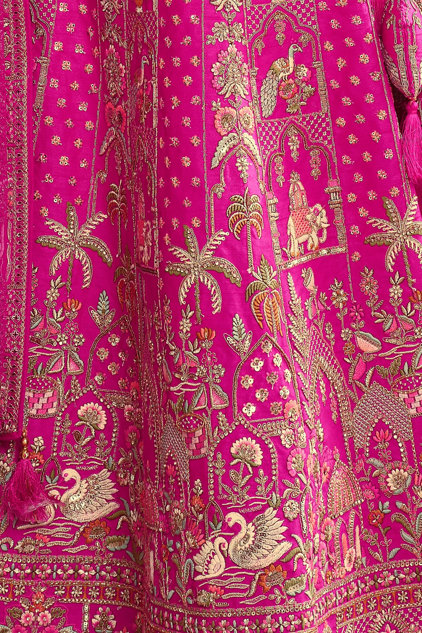 Rani Pink Semi-Stitched Embroidered Silk Lehenga-SAR10541_5_SareeButa.com