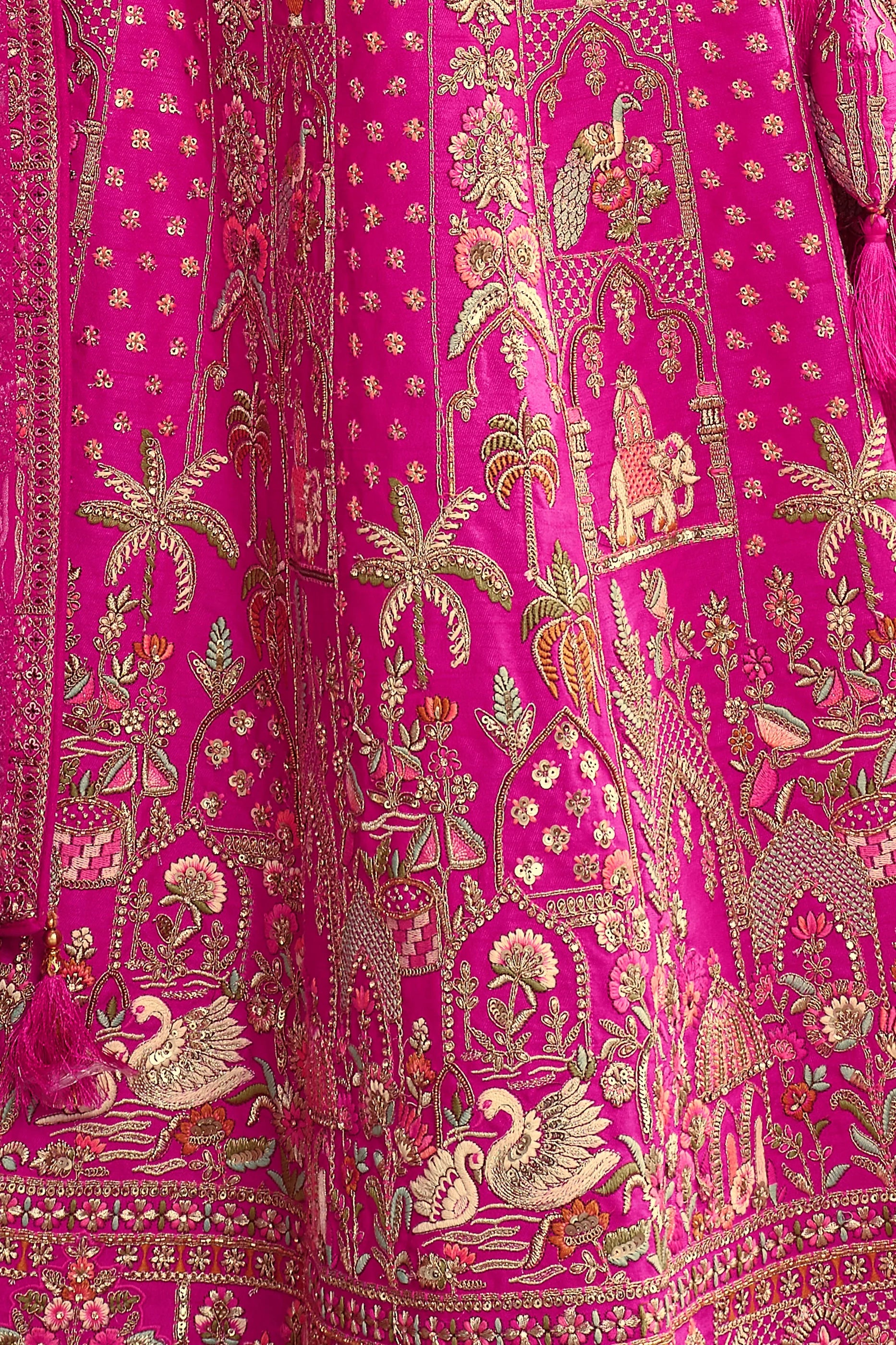 Rani Pink Semi-Stitched Embroidered Silk Lehenga-SAR10541_5_SareeButa.com