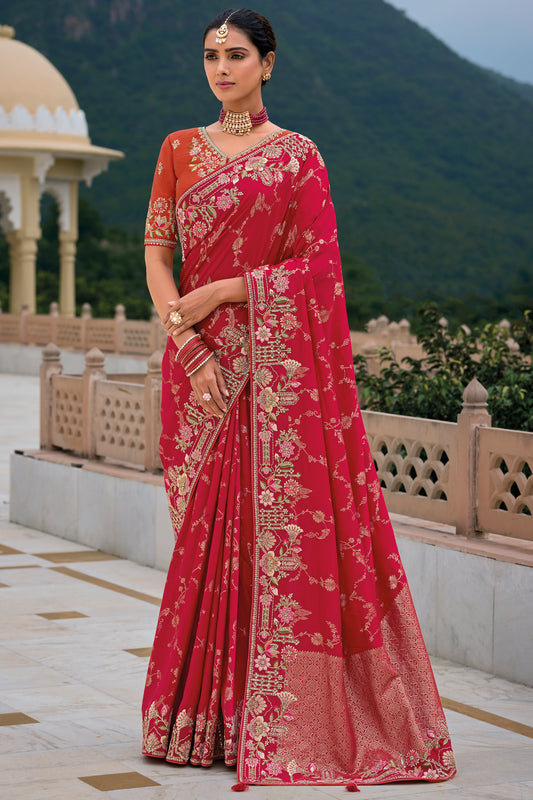 Rani Pink Woven Banarasi Saree-ZB133338_1_SareeButa.com