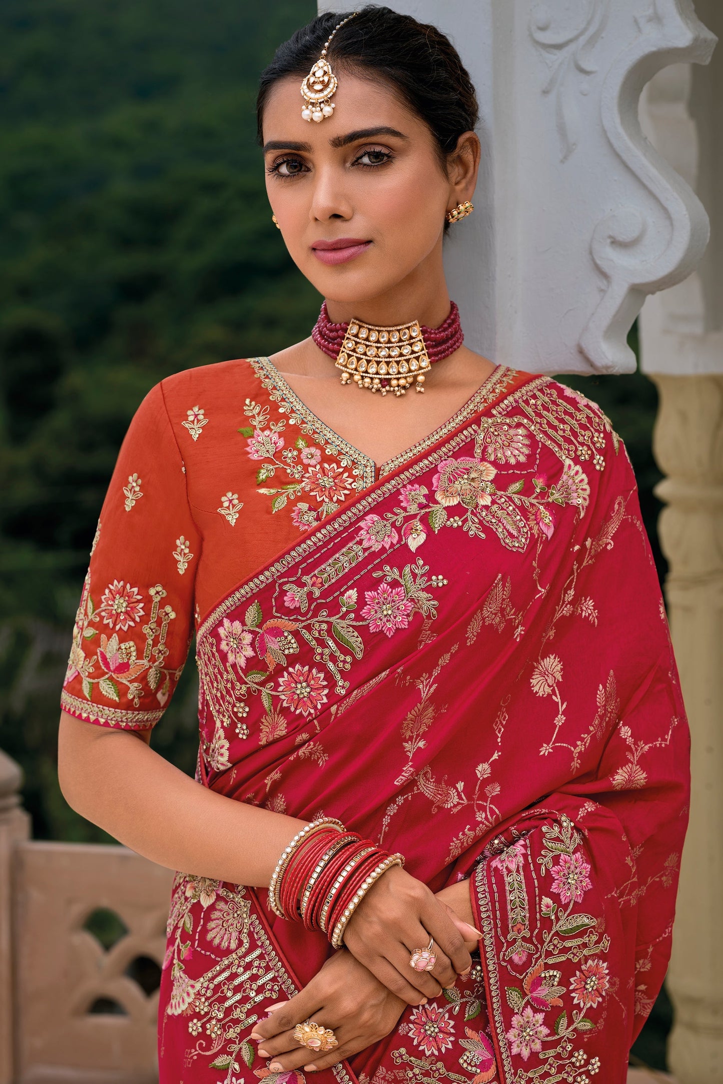 Rani Pink Woven Banarasi Saree-ZB133338_2_SareeButa.com