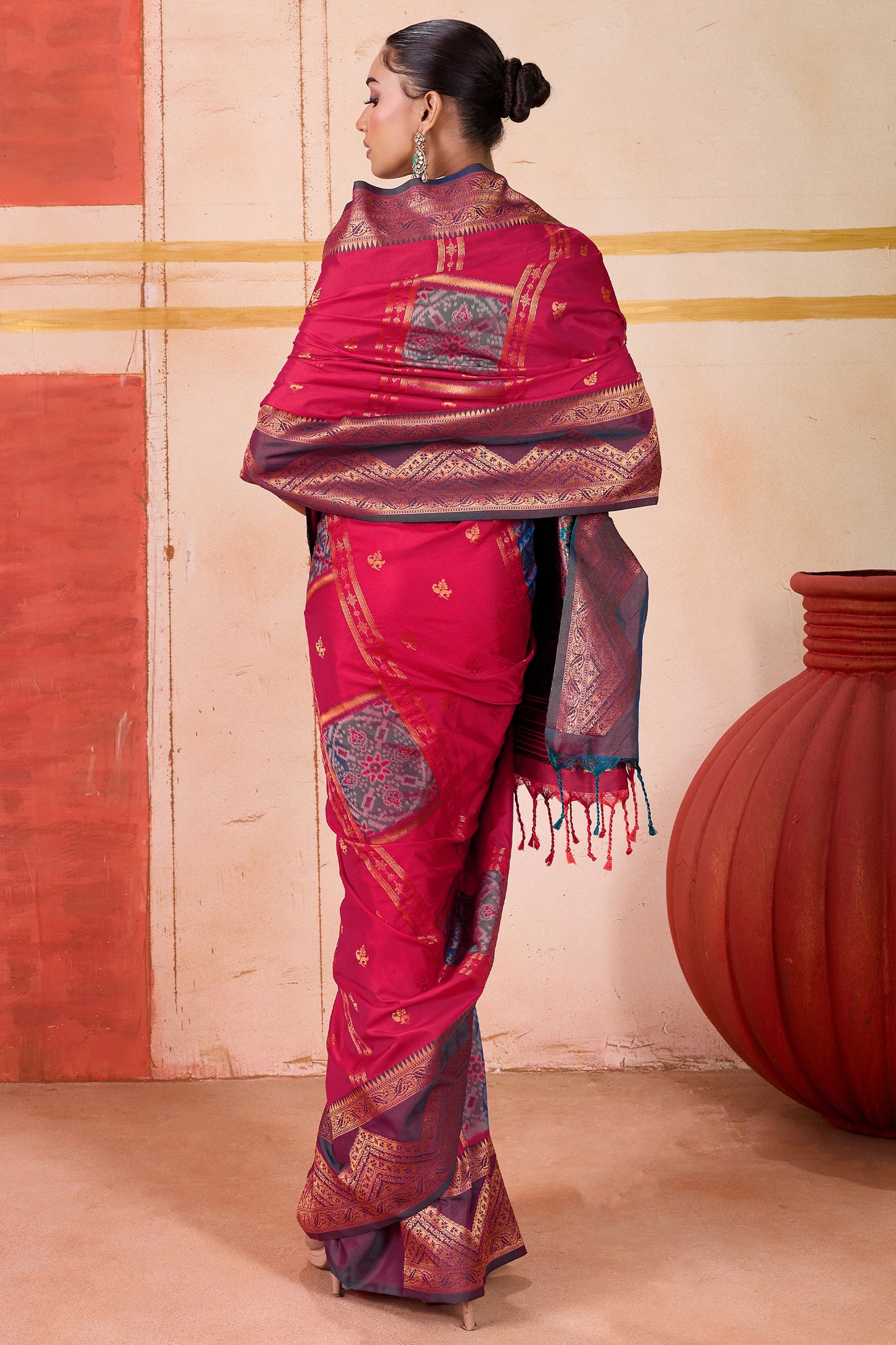 Rani Pink Woven Silk Saree-SAR11958_4_SareeButa.com