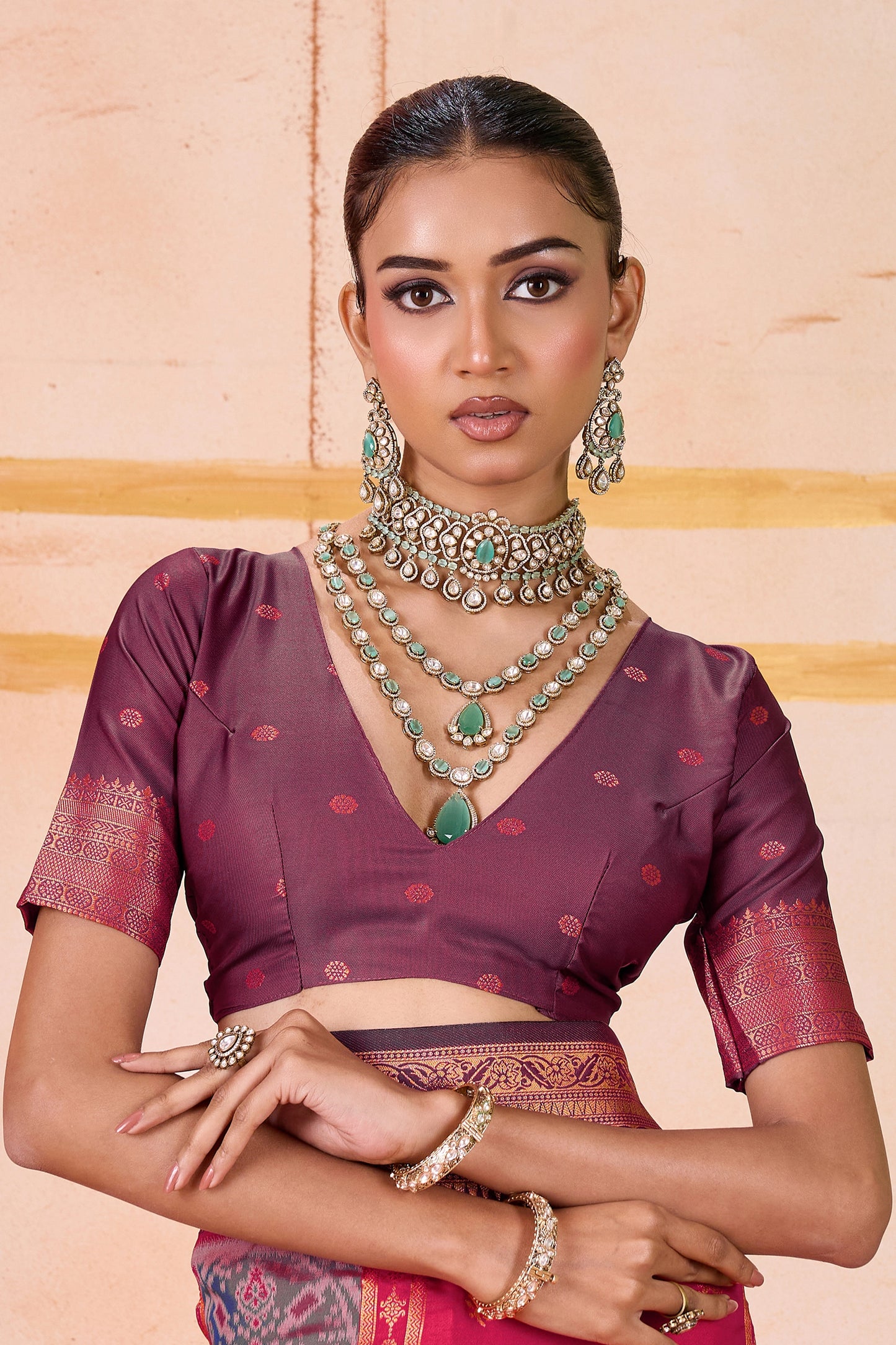 Rani Pink Woven Silk Saree-SAR11958_5_SareeButa.com