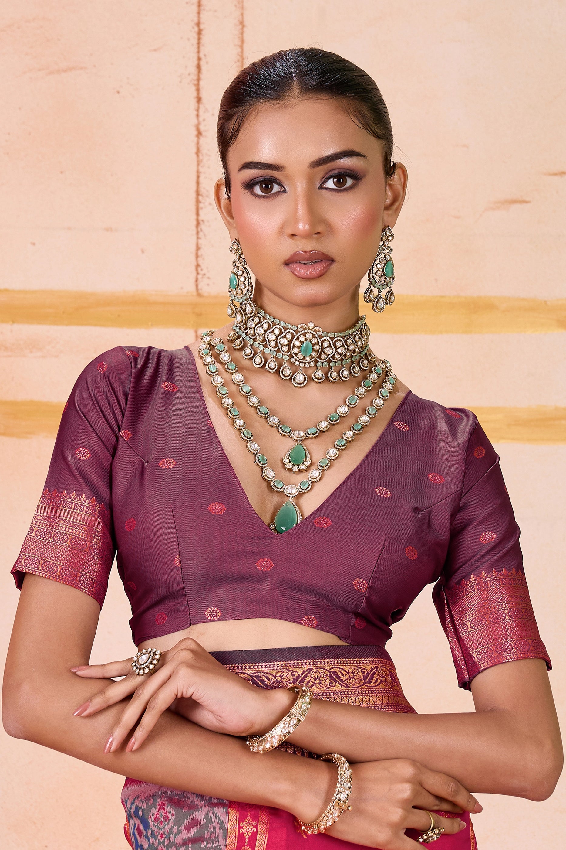 Rani Pink Woven Silk Saree-SAR11958_5_SareeButa.com