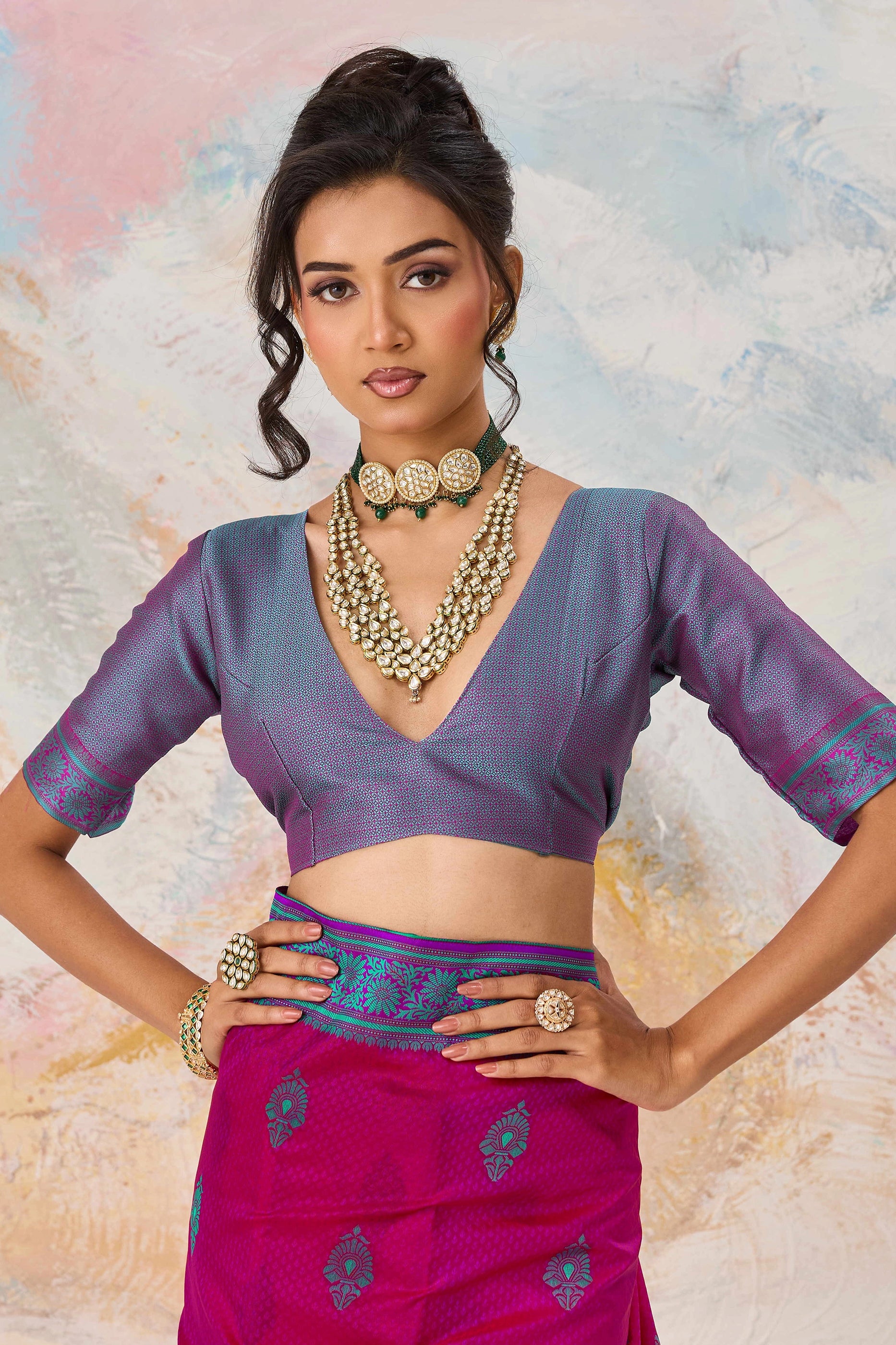 Rani Pink Woven Silk Saree-SAR12314_4_SareeButa.com